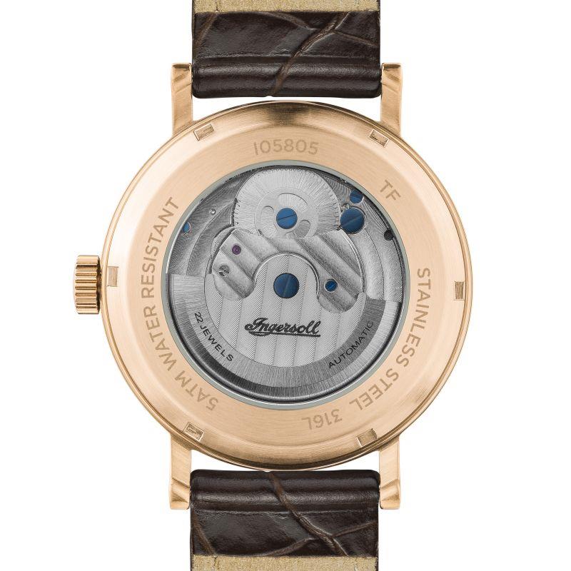 Ingersoll 1892 The Charles Automatic Men's Watch with Champagne Skeleton Dial and Brown Leather Strap - I05805