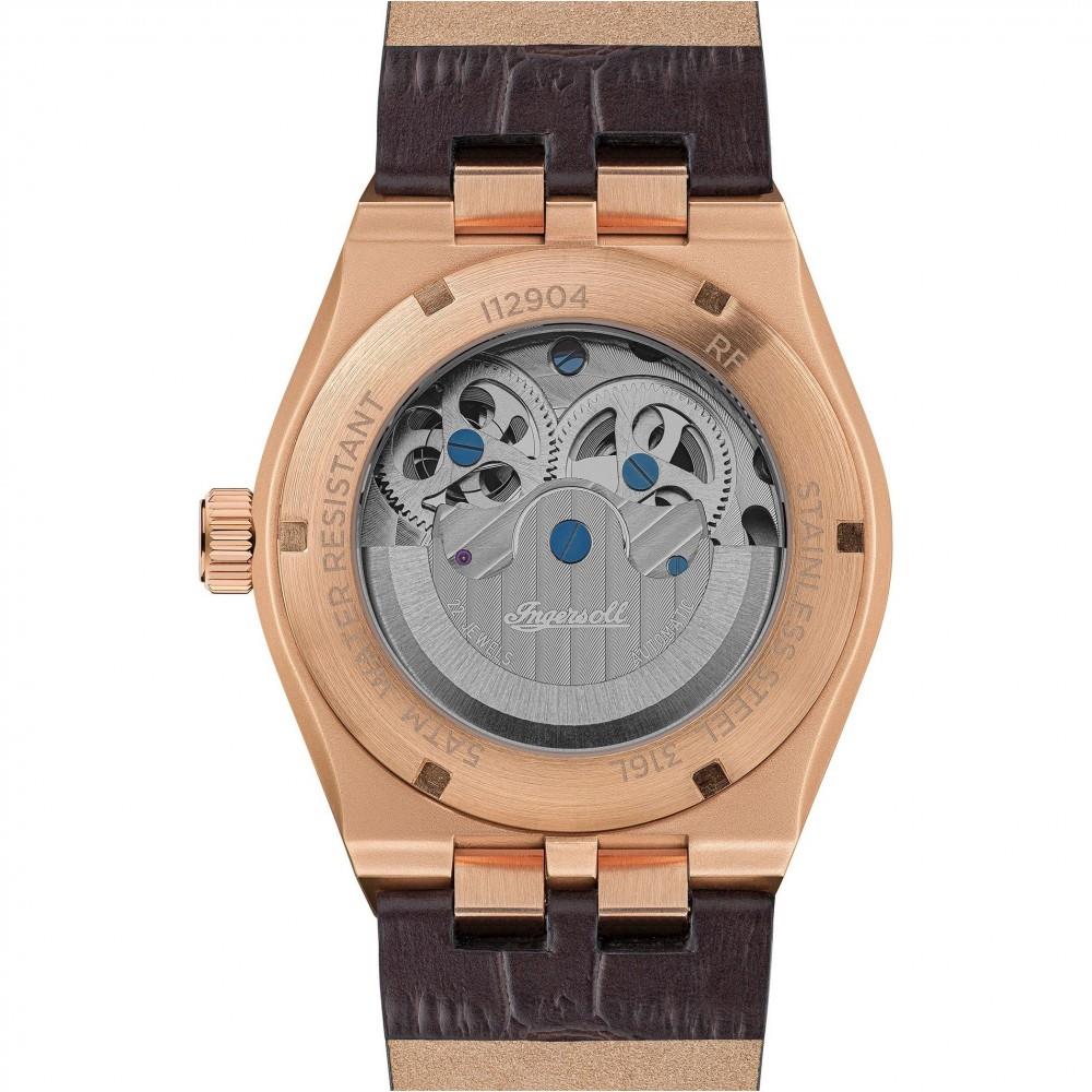 Ingersoll 1892 The Broadway Automatic Men's Watch with White Dial and Brown Leather Strap I12904