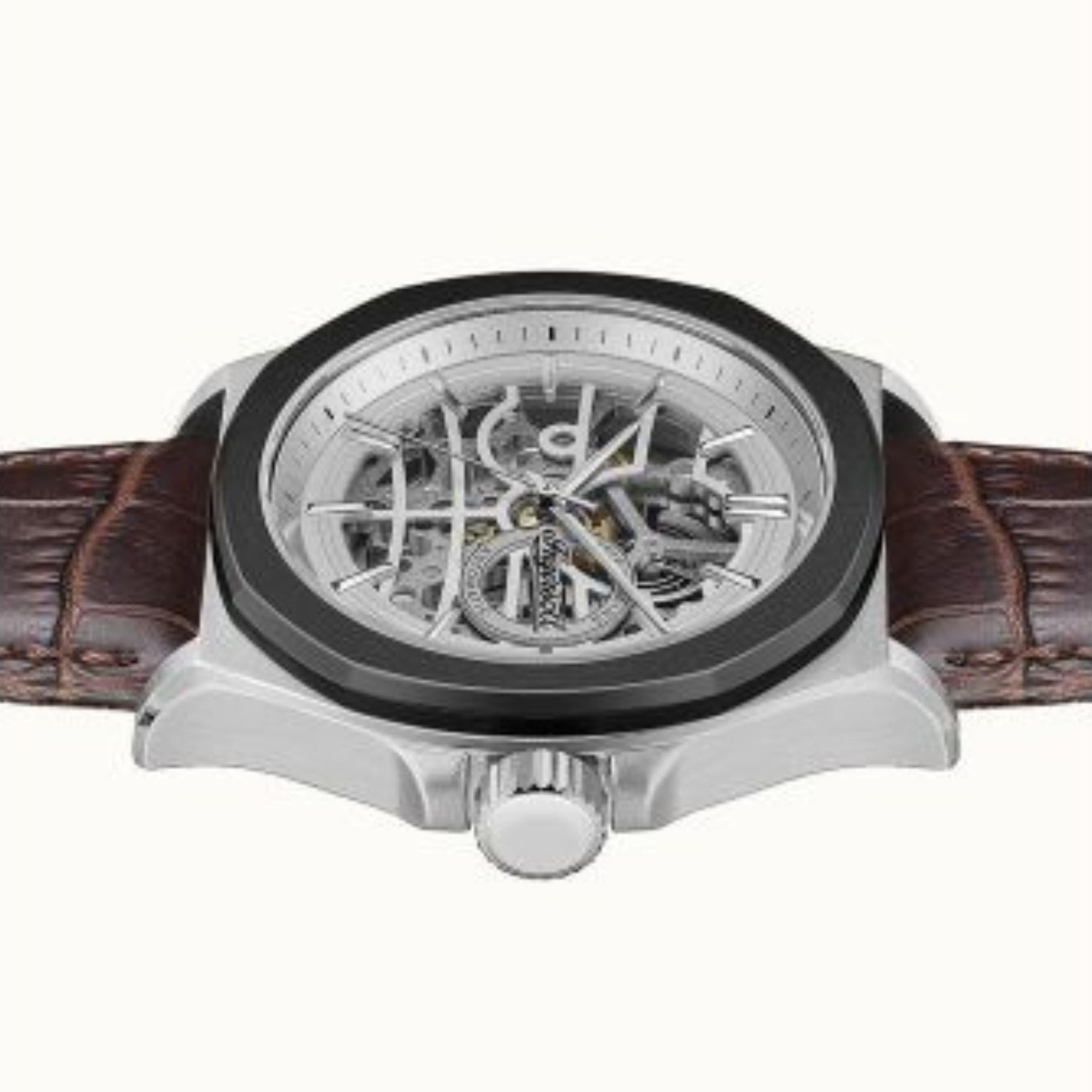 Ingersoll 1892 The Orville Automatic White Dial Dark Brown Leather Strap Men's Watch I09307