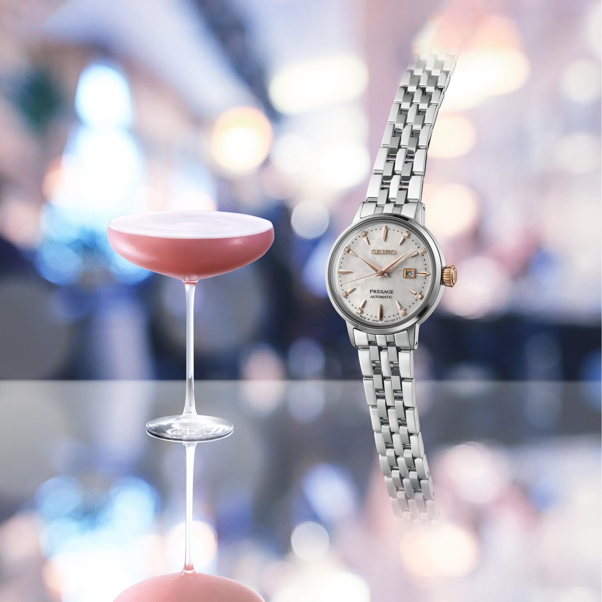 Seiko Presage Cocktail Time ‘Clover Club’ Diamond Twist Ladies Watch SRE009J1