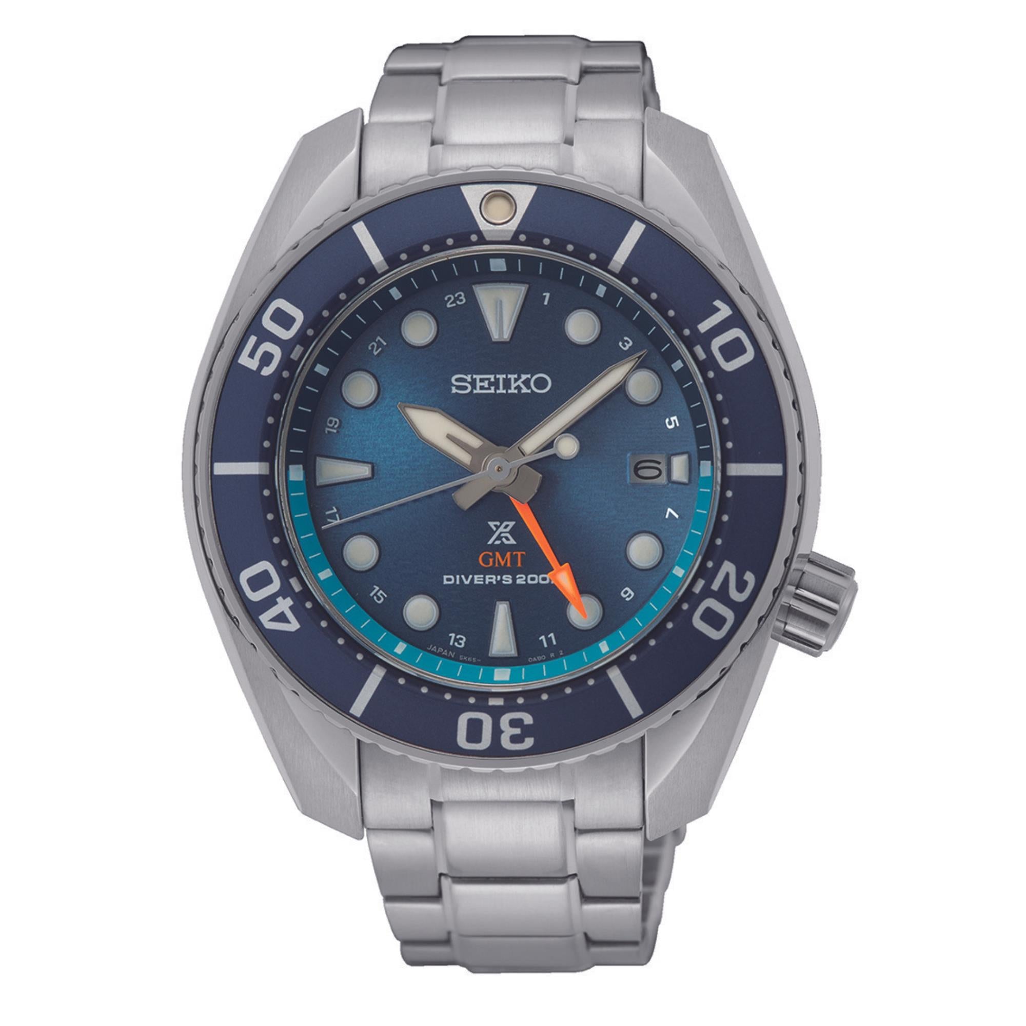 Seiko Prospex Aqua Sumo GMT Blue Dial Steel Bracelet Men's Watch SFK001J1