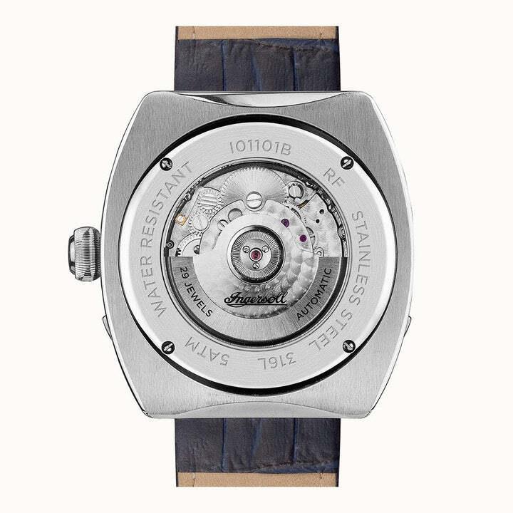 Ingersoll 1892 The Michigan Automatic Blue Dial Leather Strap Men's Watch I01101B