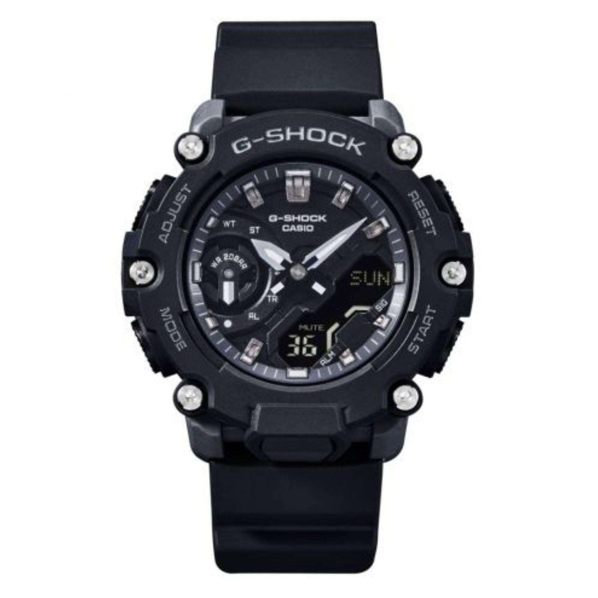 Casio G-Shock S2200 Monochrome Colour Series Black Dial Black Rubber Men's Watch GMA-S2200-1AER