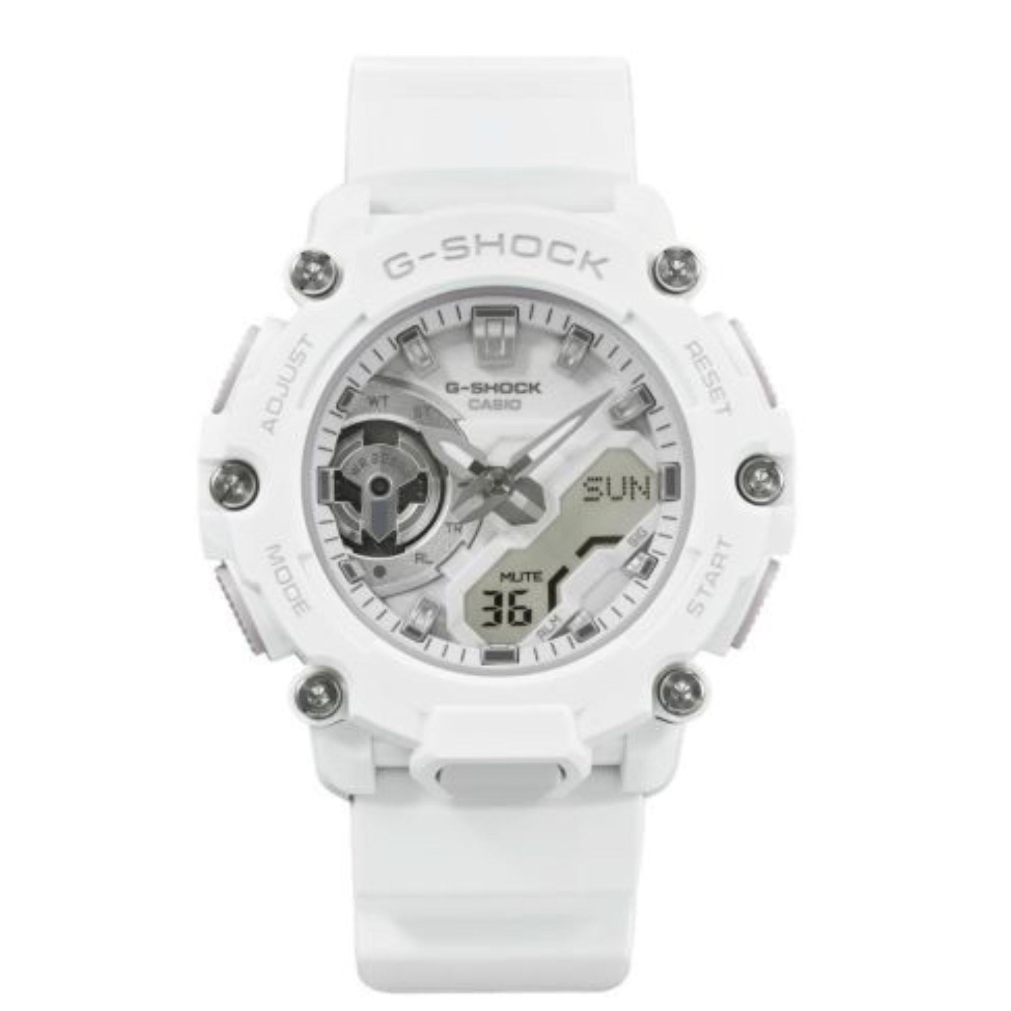 Casio G-Shock S2200 Monochrome Colour Series White Dial White Rubber Men's Watch GMA-S2200M-7AER