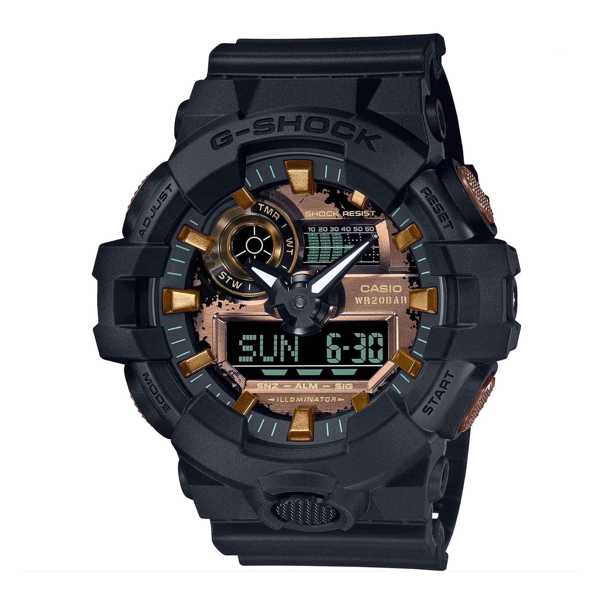 Casio G-Shock Quartz Rubber Strap Black Mens Watch GA-700RC-1AER