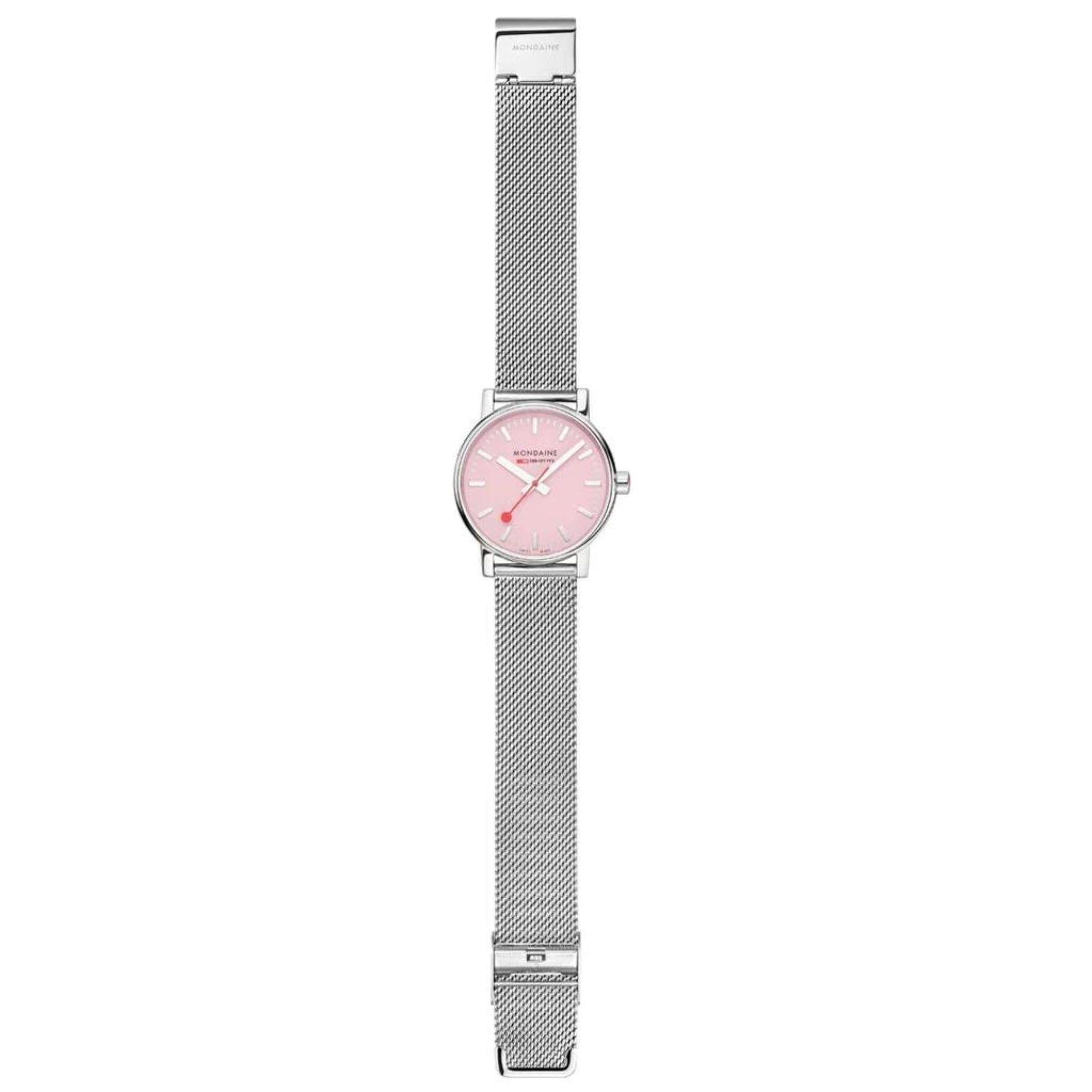 Mondaine Evo2 Quartz Steel Bracelet Pink Dial Ladies Watch MSE.35130.SM