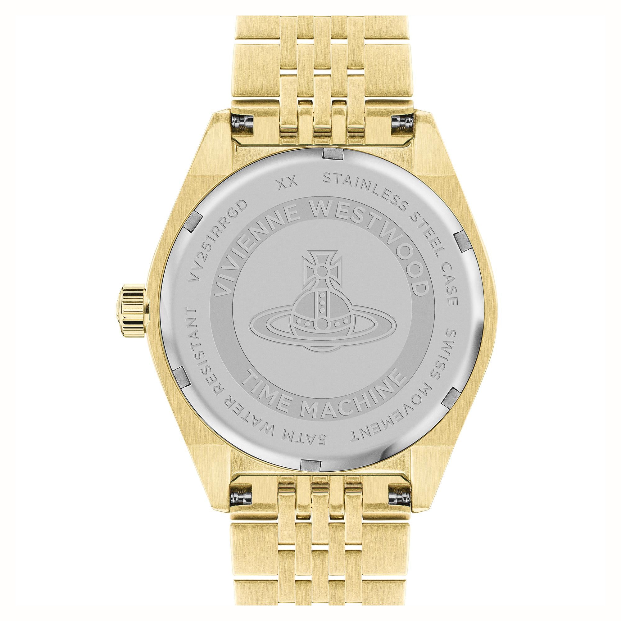 Vivienne Westwood Lady Sydenham Pink Dial Gold PVD Stainless Steel Bracelet Ladies Watch VV251RRGD