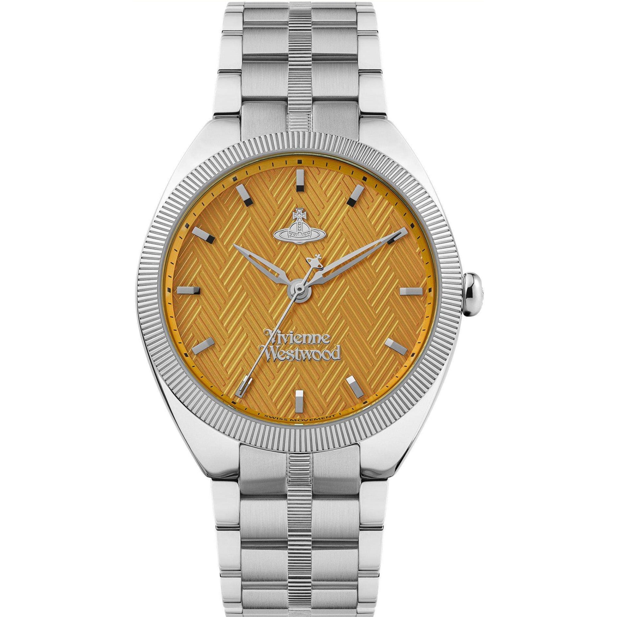 Vivienne Westwood The Mews Orange Dial Stainless Steel Bracelet Ladies Watch VV281TNSL