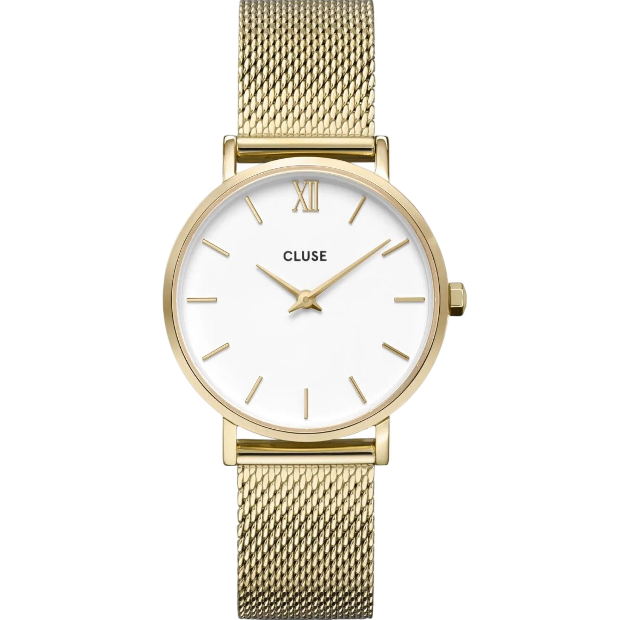 CLUSE Minuit Quartz White Dial Steel Strap Women's Watch CW0101203007