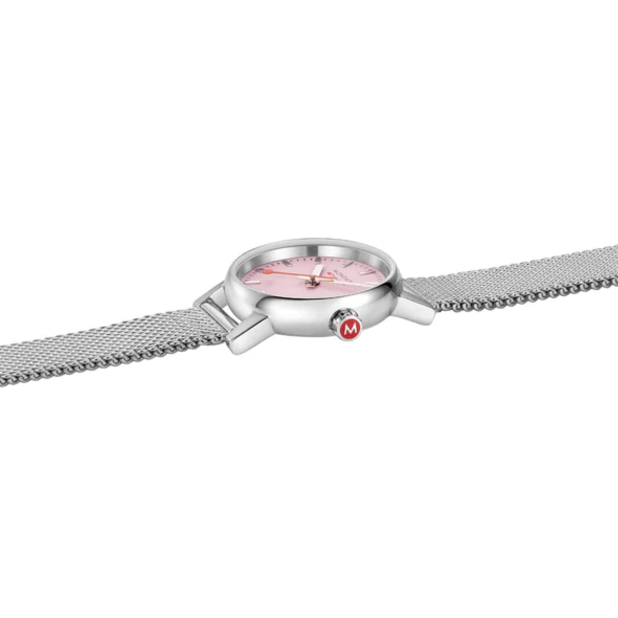 Mondaine evo2 316L Pink Dial Steel Strap Women's Watch MSE.26130.SM