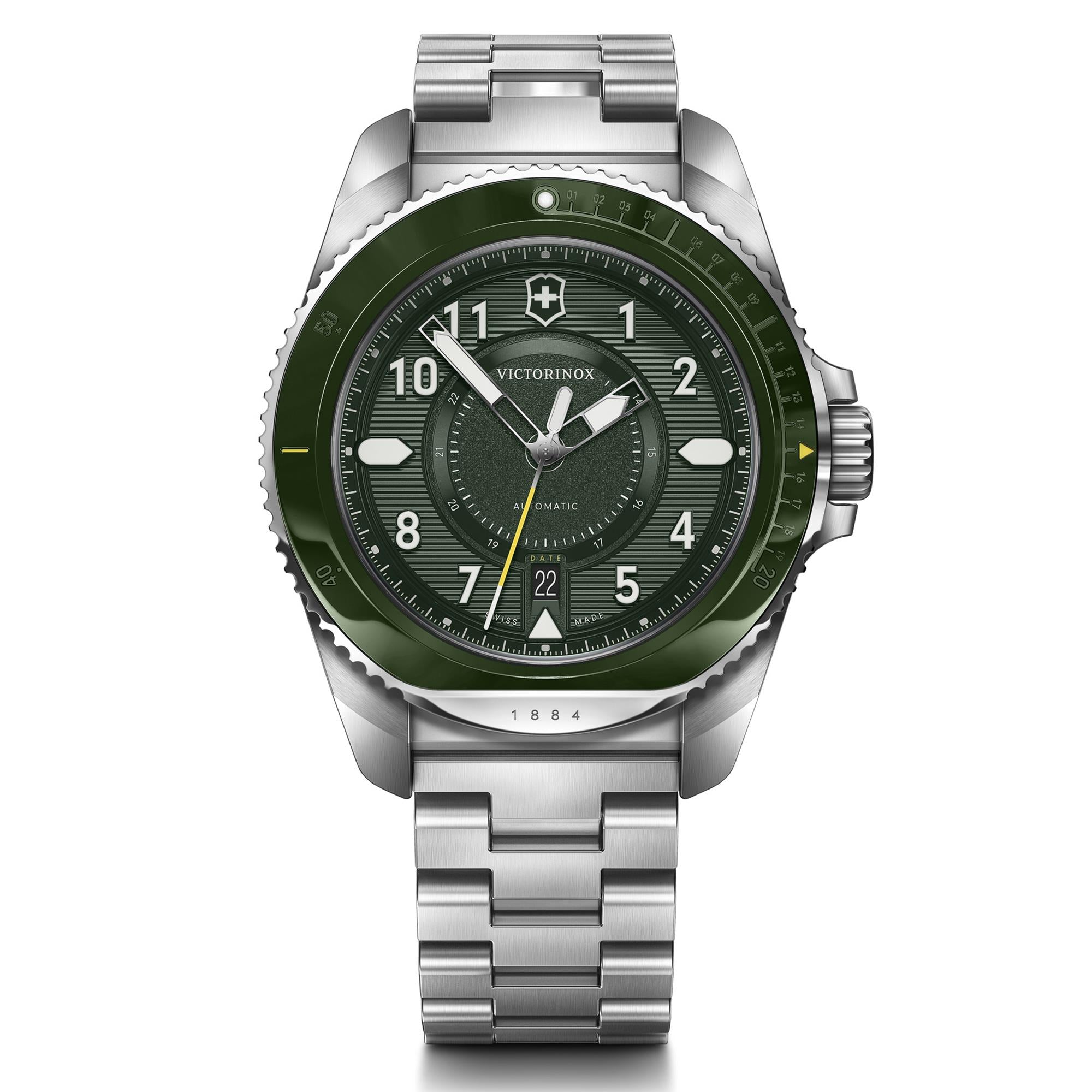 Victorinox Journey 1884 Automatic Green Dial Steel Strap Men's Watch 242015