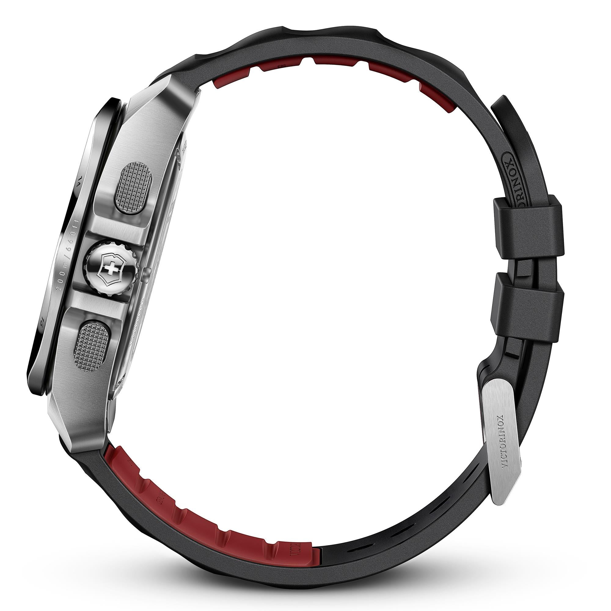 Victorinox I.N.O.X Chrono Quartz Black Dial Rubber Strap Men's Watch 241983