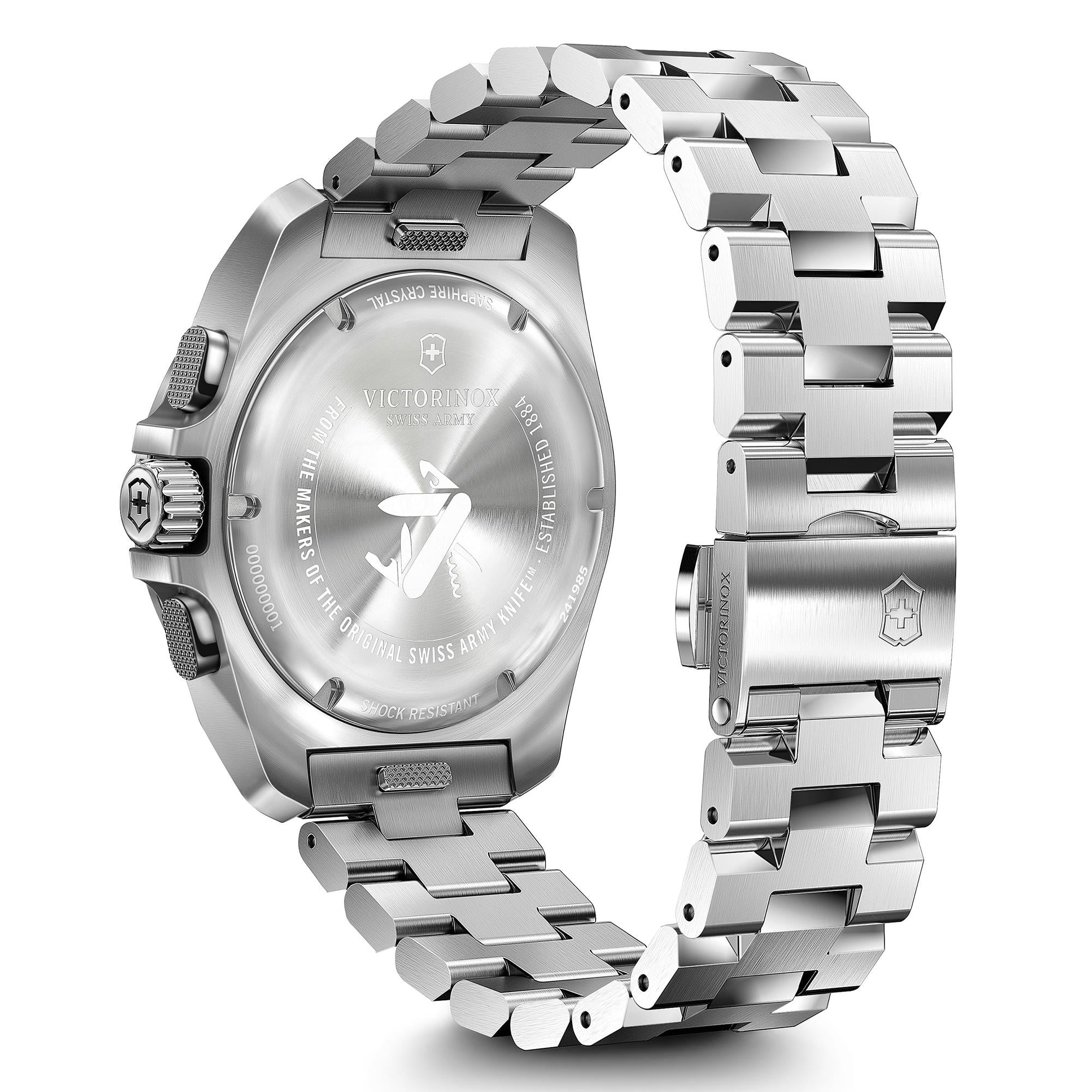 Victorinox I.N.O.X Chrono Quartz Blue Dial Steel Strap Men's Watch 241985