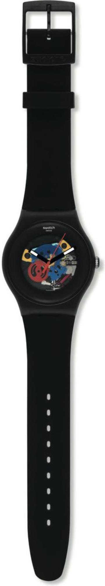 Swatch BLACK LACQUERED AGAIN New Gent Watch SO29B107
