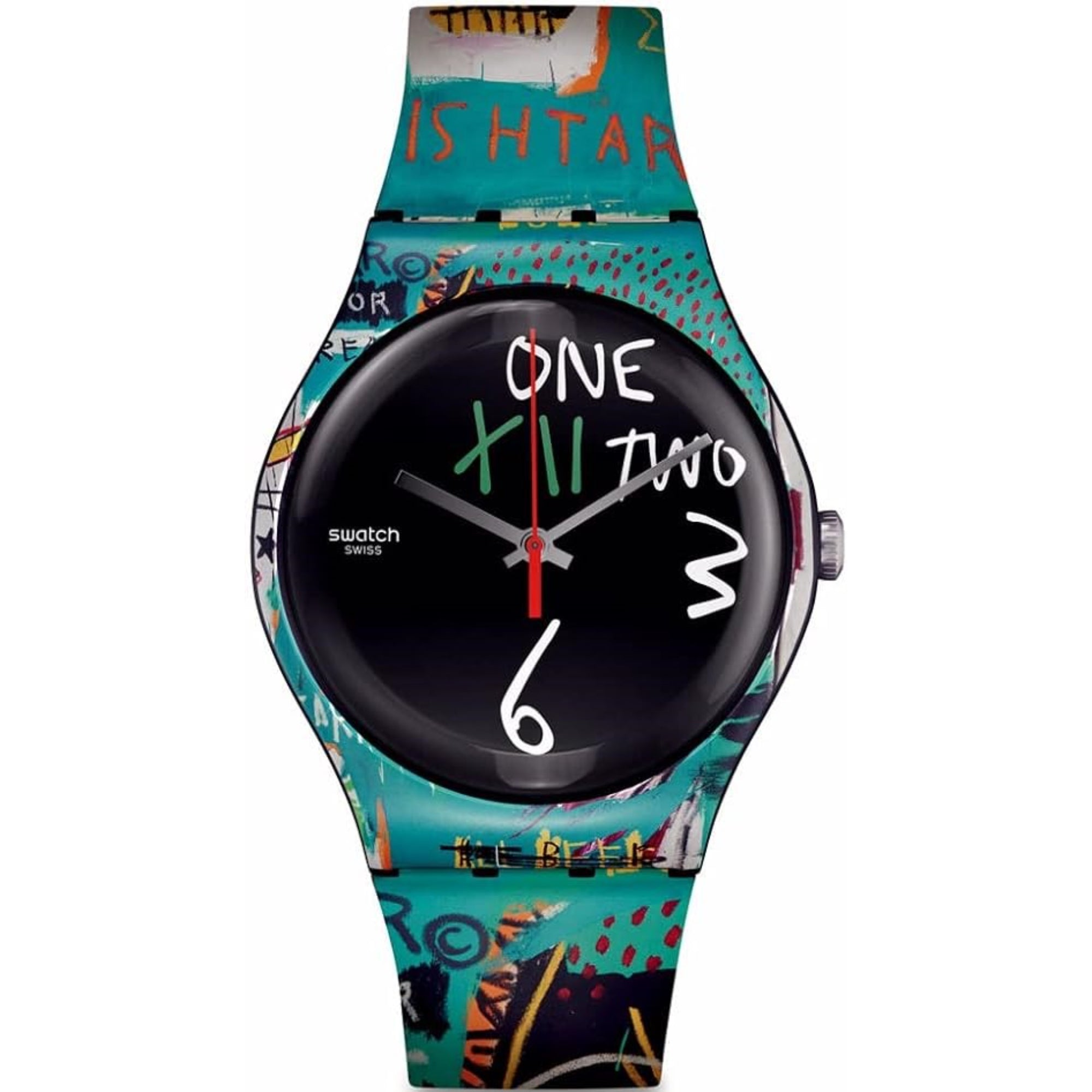 時計 ISHTAR BY JEAN-MICHEL BASQUIAT Swatch 'Ishtar By Jean-Michel Basquiat' Art Journey SUOZ356