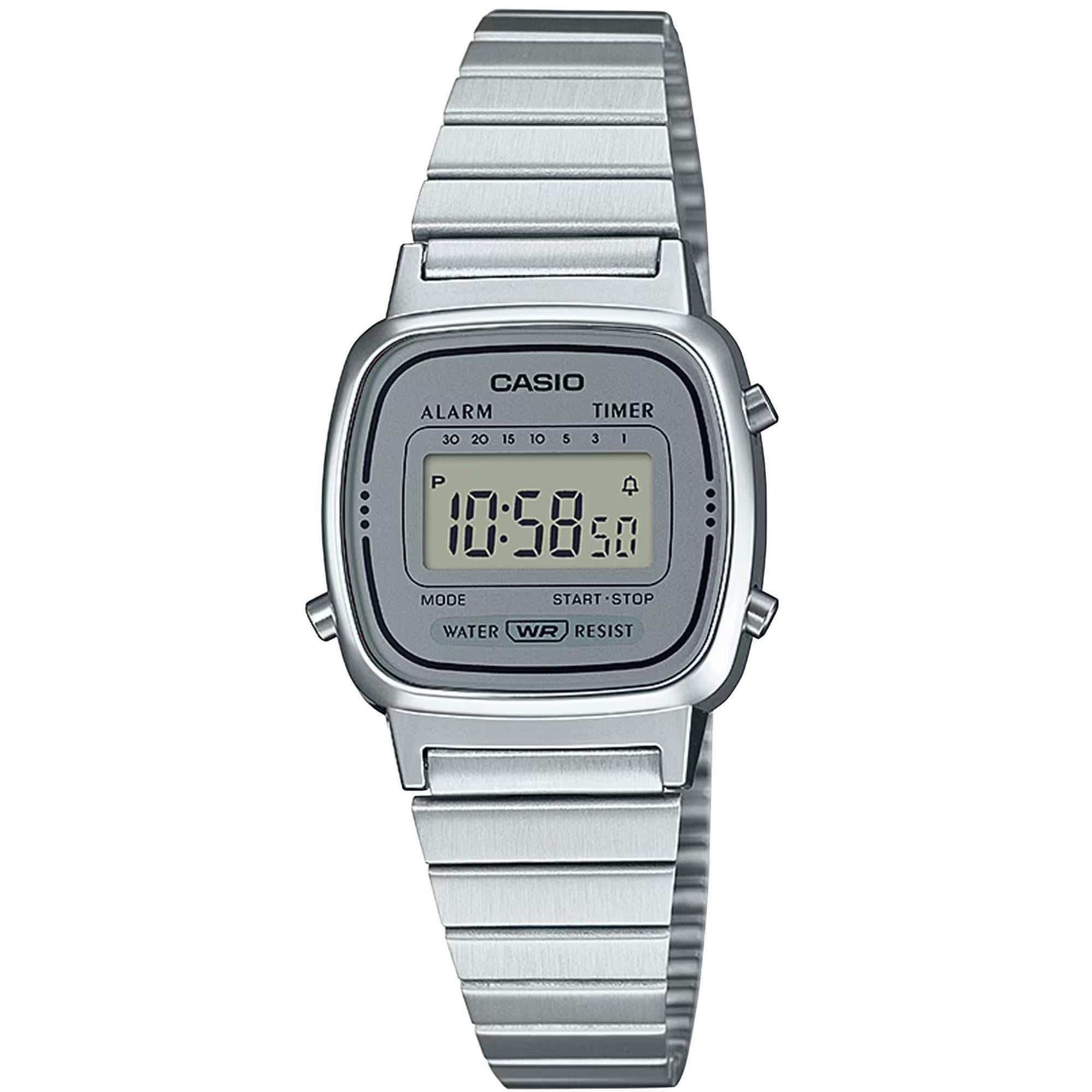 Casio Vintage Retro Quartz Digital Steel Strap Women's Watch LA670WEA-7EF