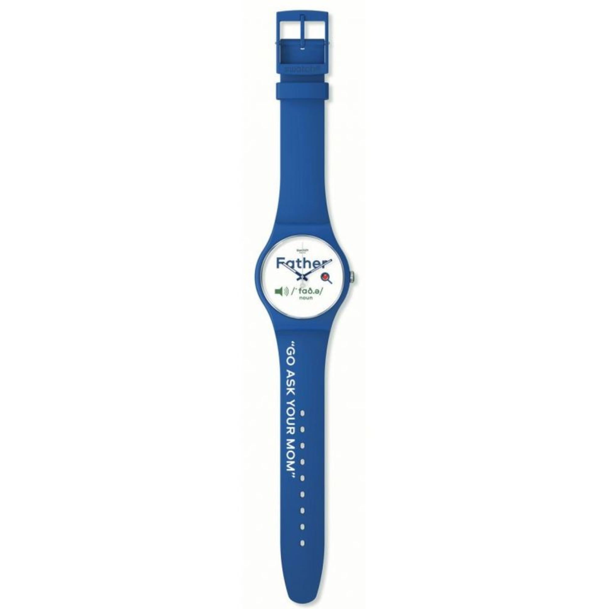 Swatch ALL ABOUT DAD New Gent White Dial Watch SO29Z704