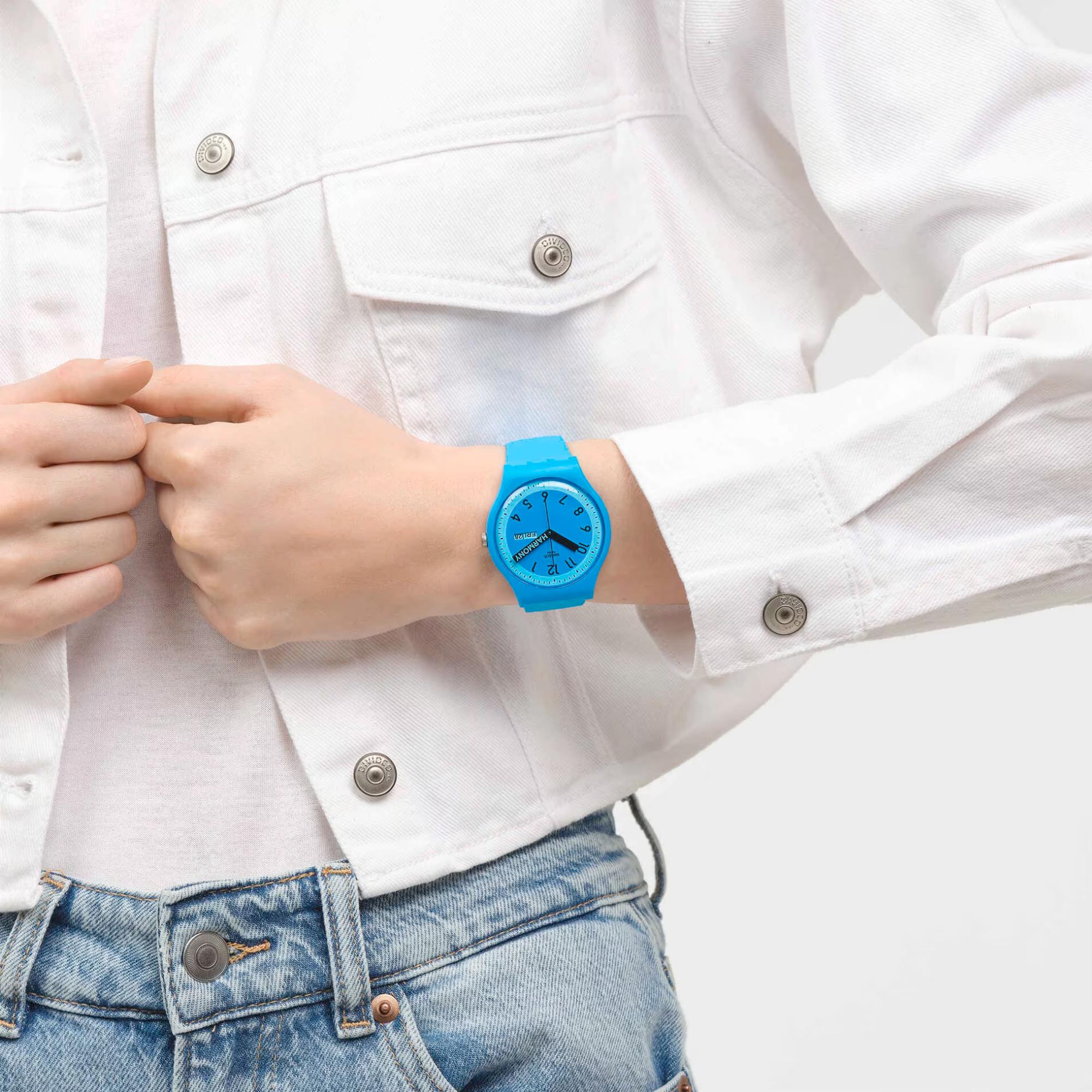 Swatch Pride 'Proudly Blue' Quartz Blue Dial Watch SO29S702