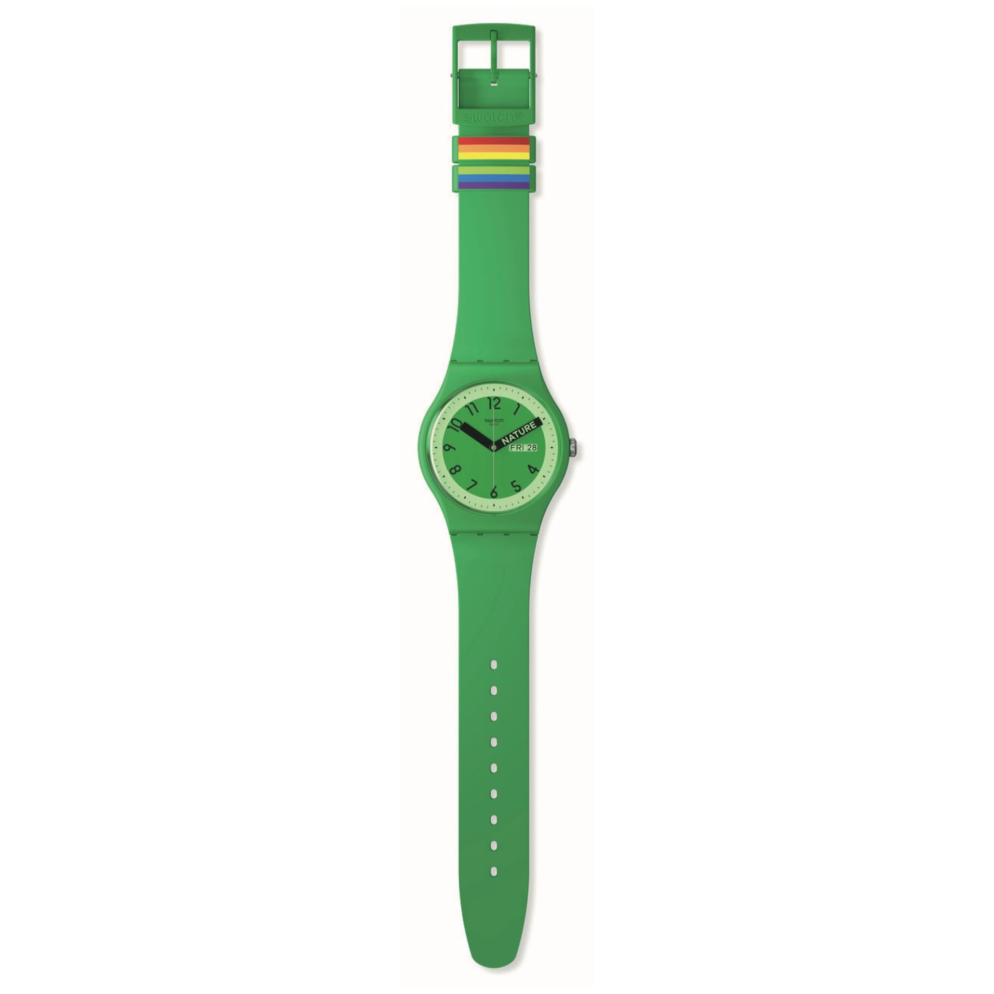 Swatch Proudly Green "Nature" Green Quartz Watch SO29G704