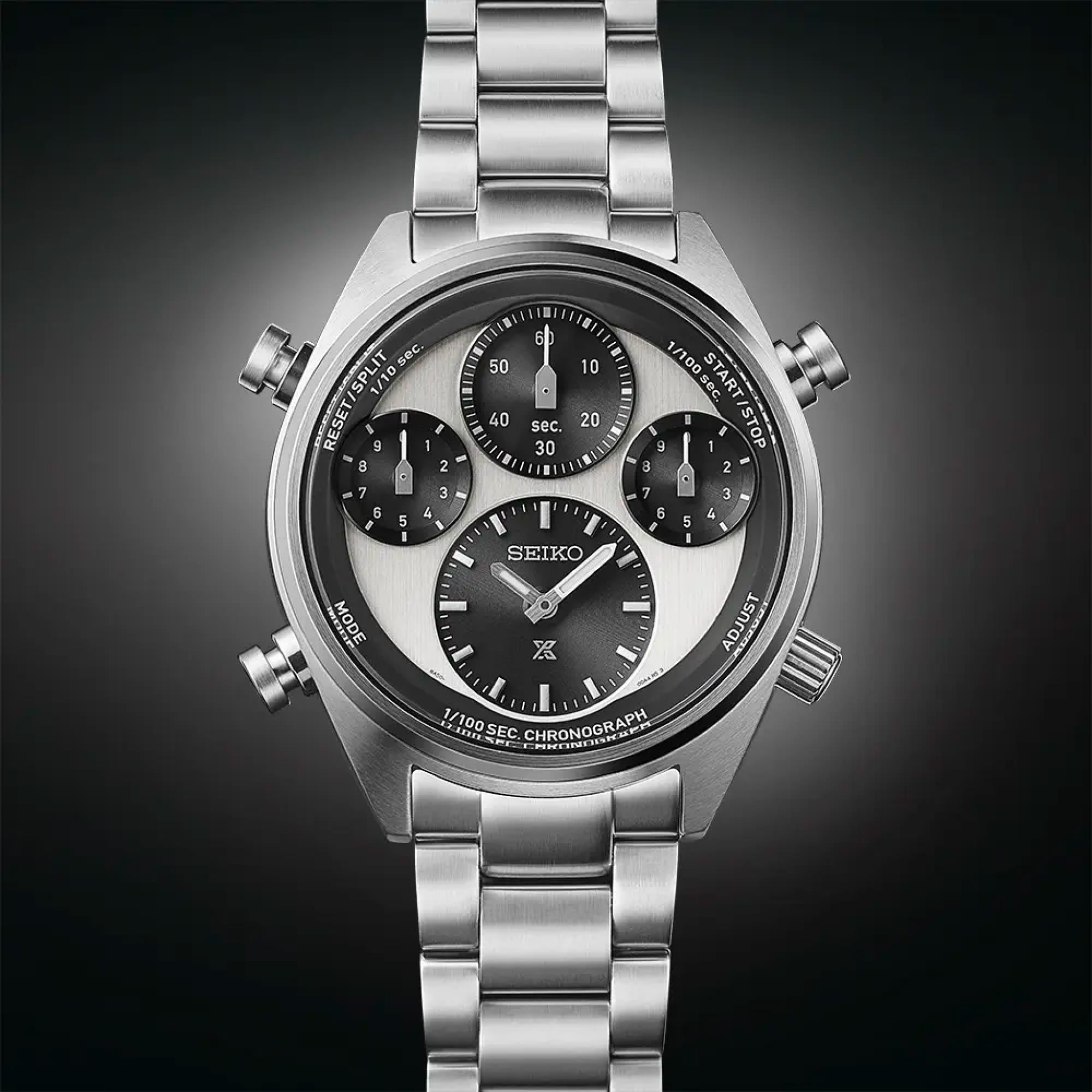 Seiko Prospex Panda Speedtimer One-Hundredth of a Second Solar Chronograph Multicoloured Dial Men's Watch SFJ001P1