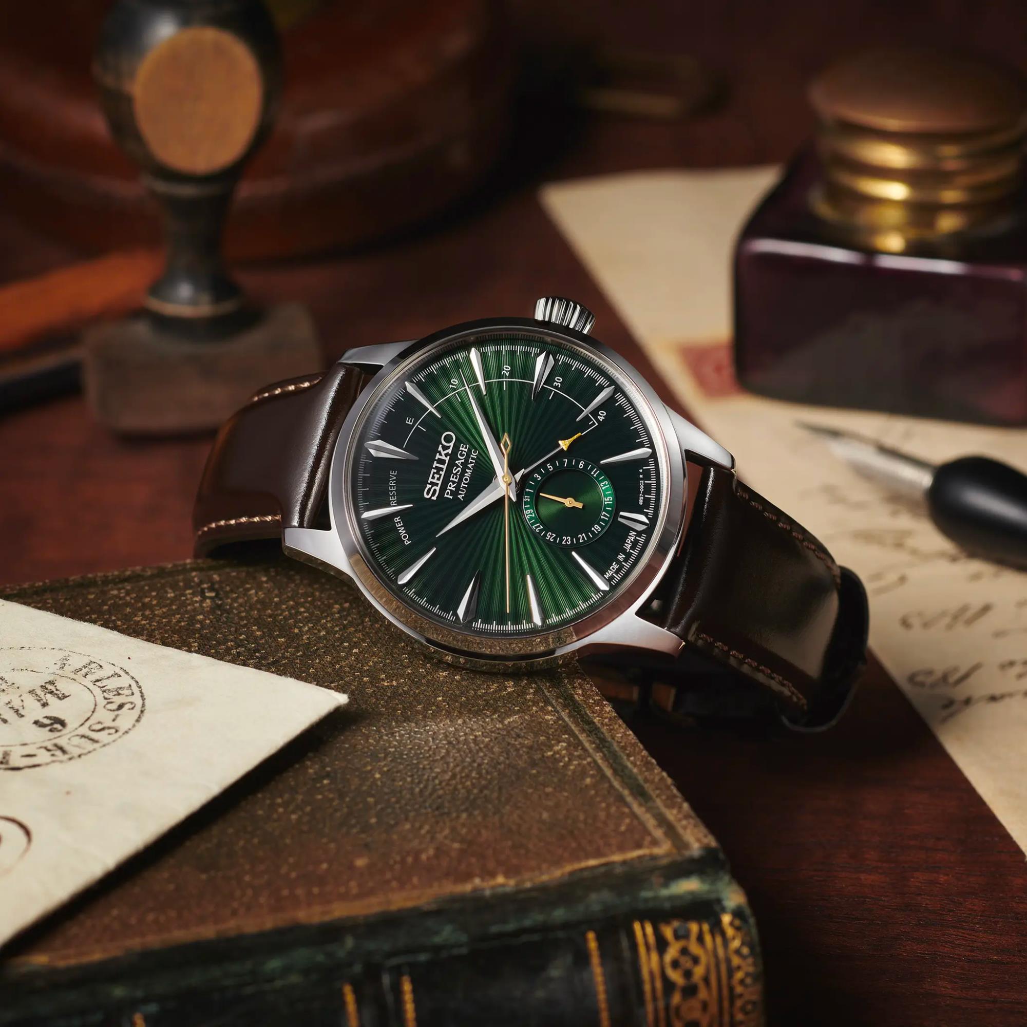 Seiko Presage Cocktail Time 'Midnight Mockingbird' Green Dial Men's Watch SSA459J1
