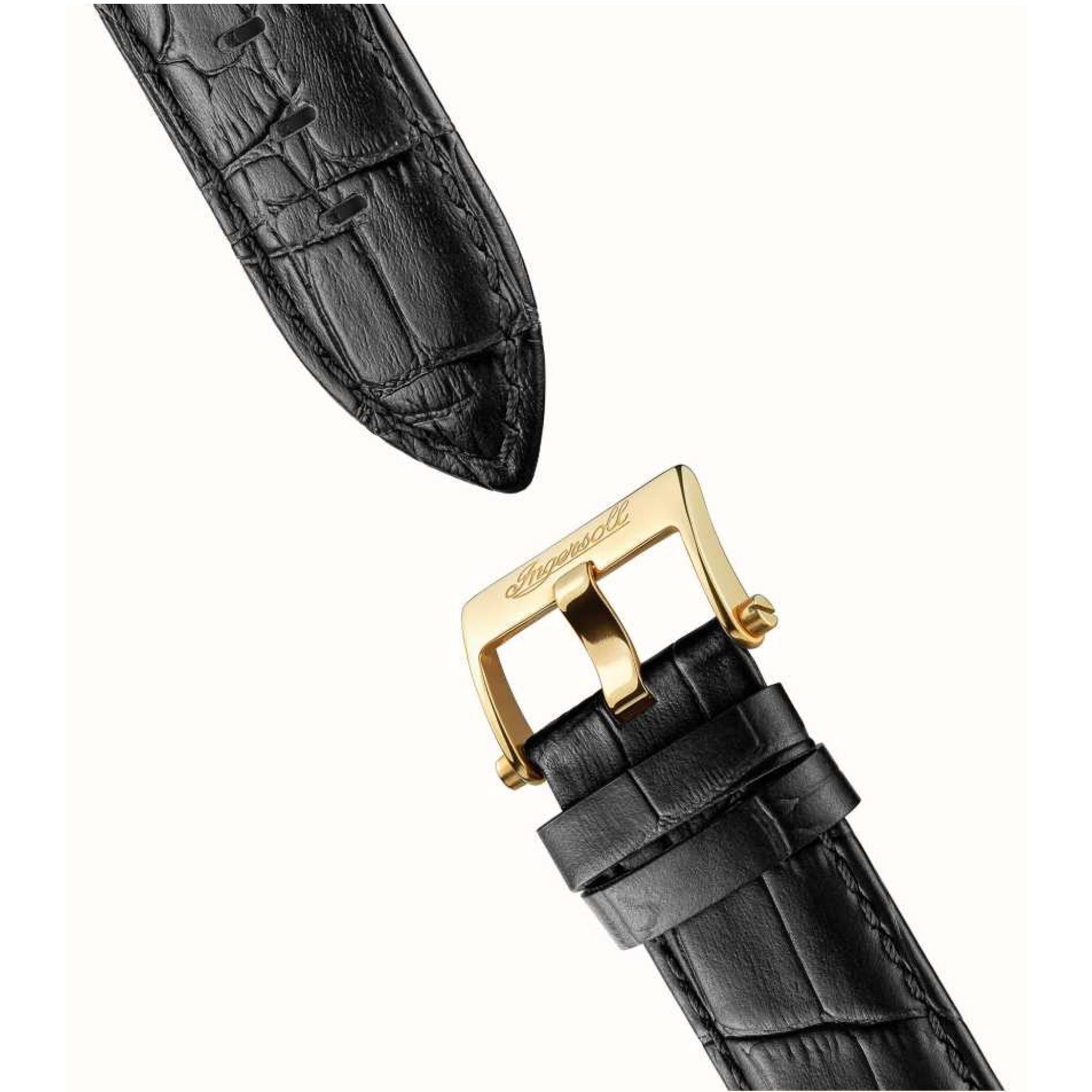 Ingersoll The Michigan 1892 Automatic Black Dial Black Leather Strap Men's Watch I13301