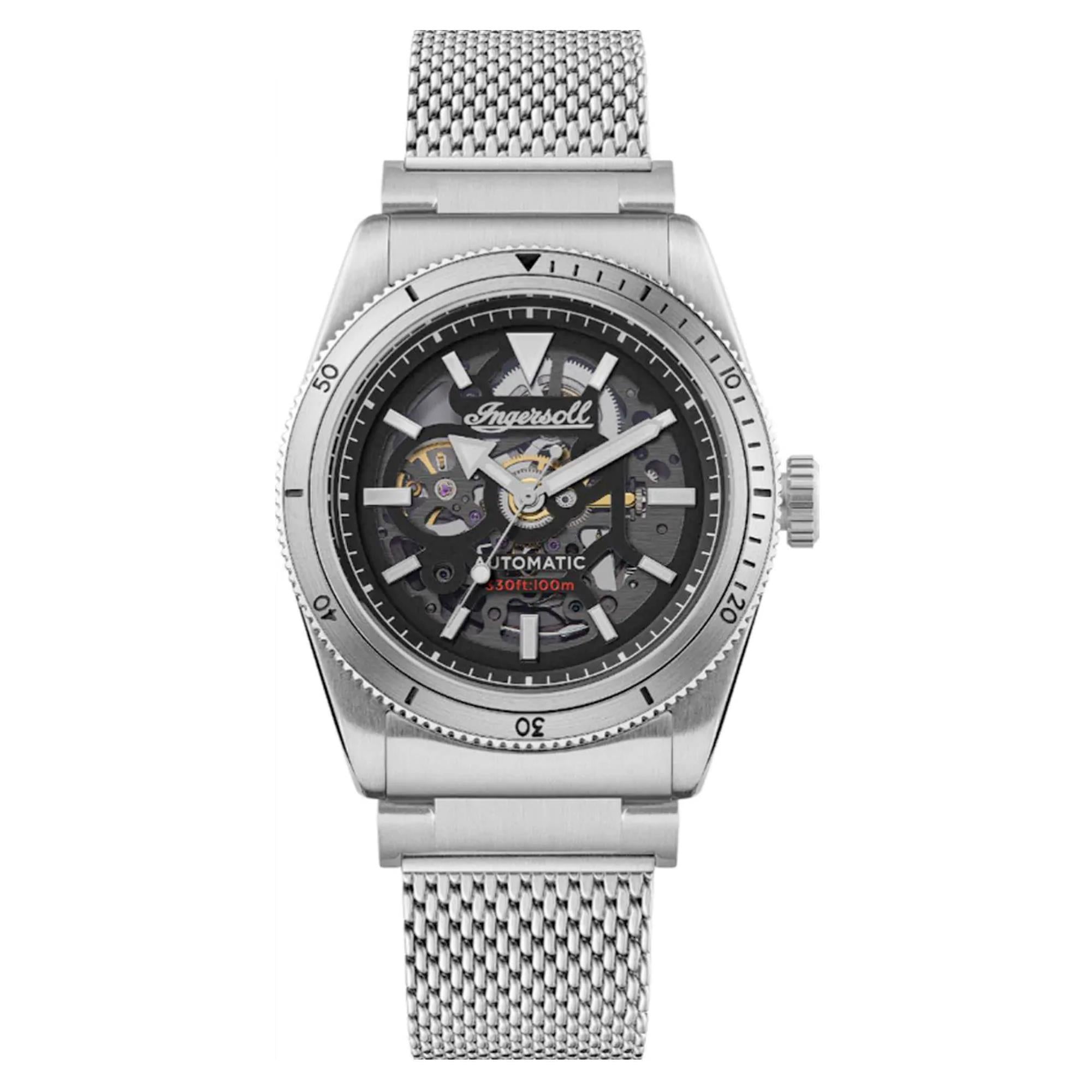 Ingersoll The Scovill 1892 Automatic Black Dial Steel Bracelet Men's Watch I13903