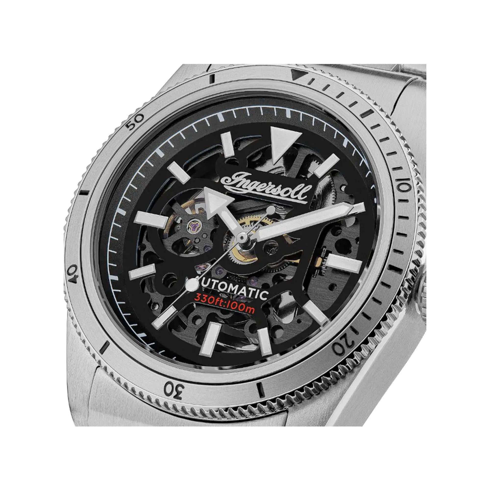 Ingersoll The Scovill 1892 Automatic Black Dial Steel Bracelet Men's Watch I13903