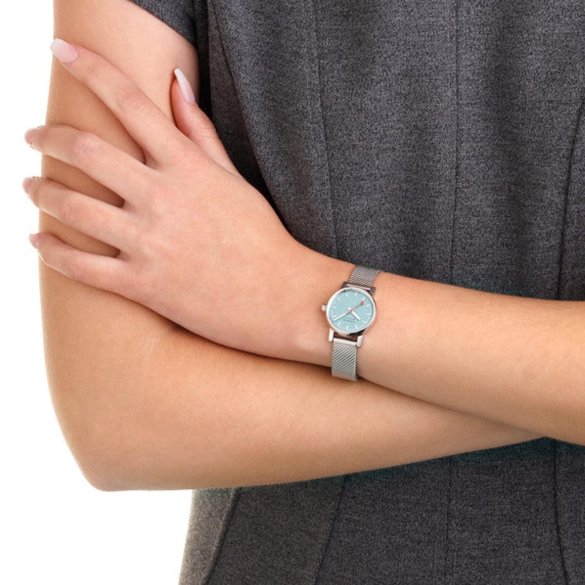 Mondaine evo2 316L Stainless Steel Bracelet Blue Dial Ladies Watch MSE.26140.SM