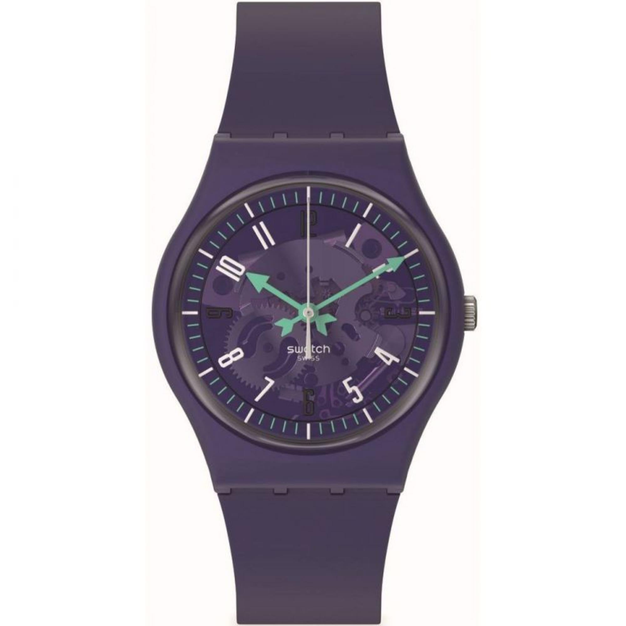 Swatch PHOTONIC PURPLE Purple Silicone Strap Purple Dial Watch SO28V102