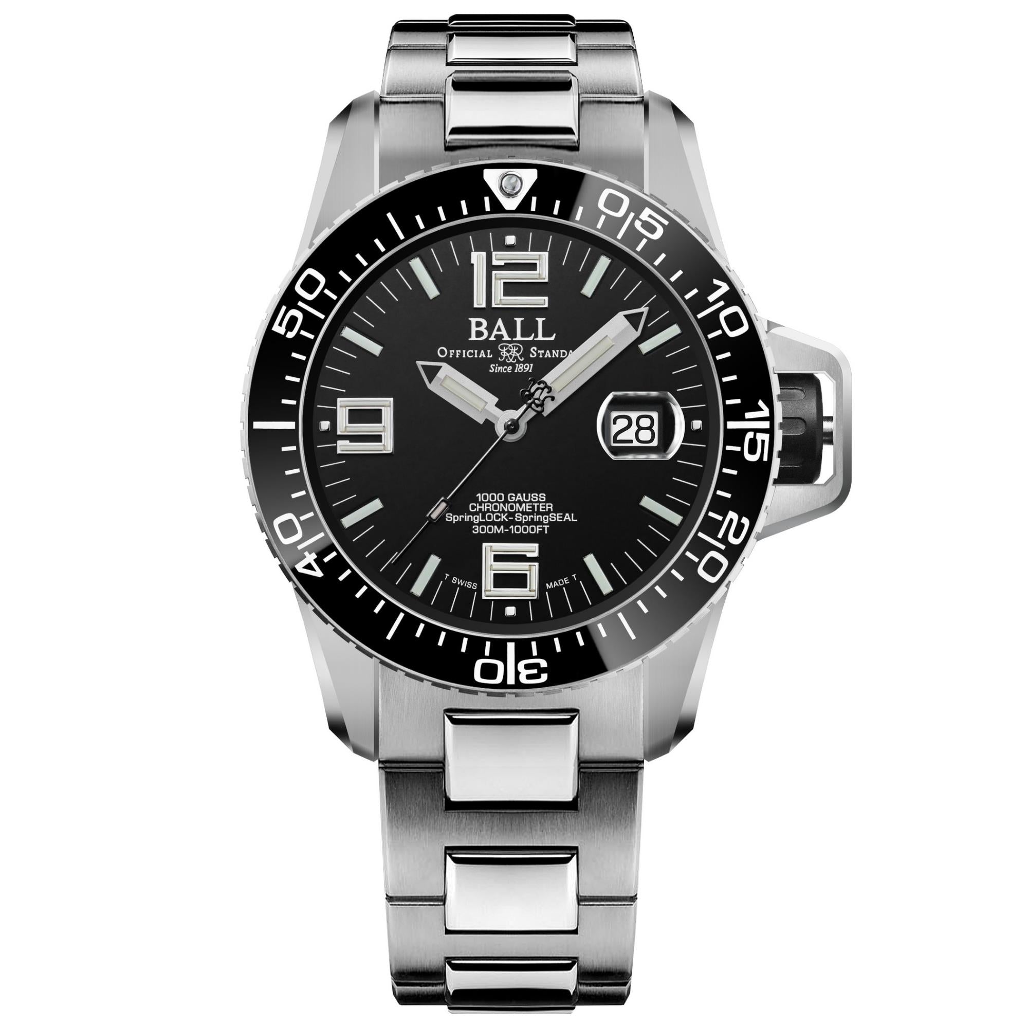Pre-Order Ball Engineer Hydrocarbon EOD Limited Edition Automatic Black Dial Titanium/Stainless Steel Bracelet Men's Watch DM3200A-S2C-BK (Delivery 7-10 days)