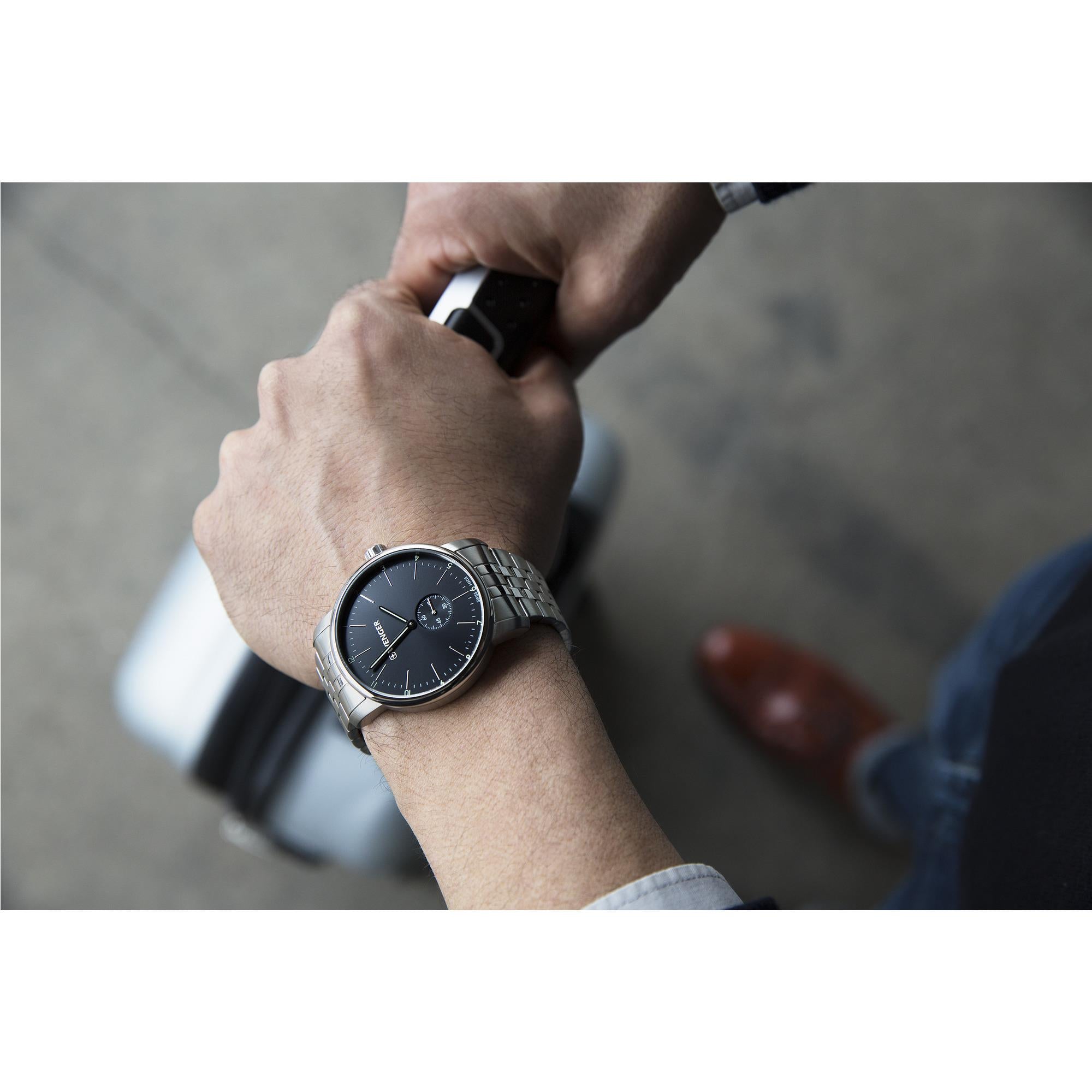 Wenger Urban Classic Quartz Black Dial Black Stainless Steel Bracelet Men's Watch 01.1741.105