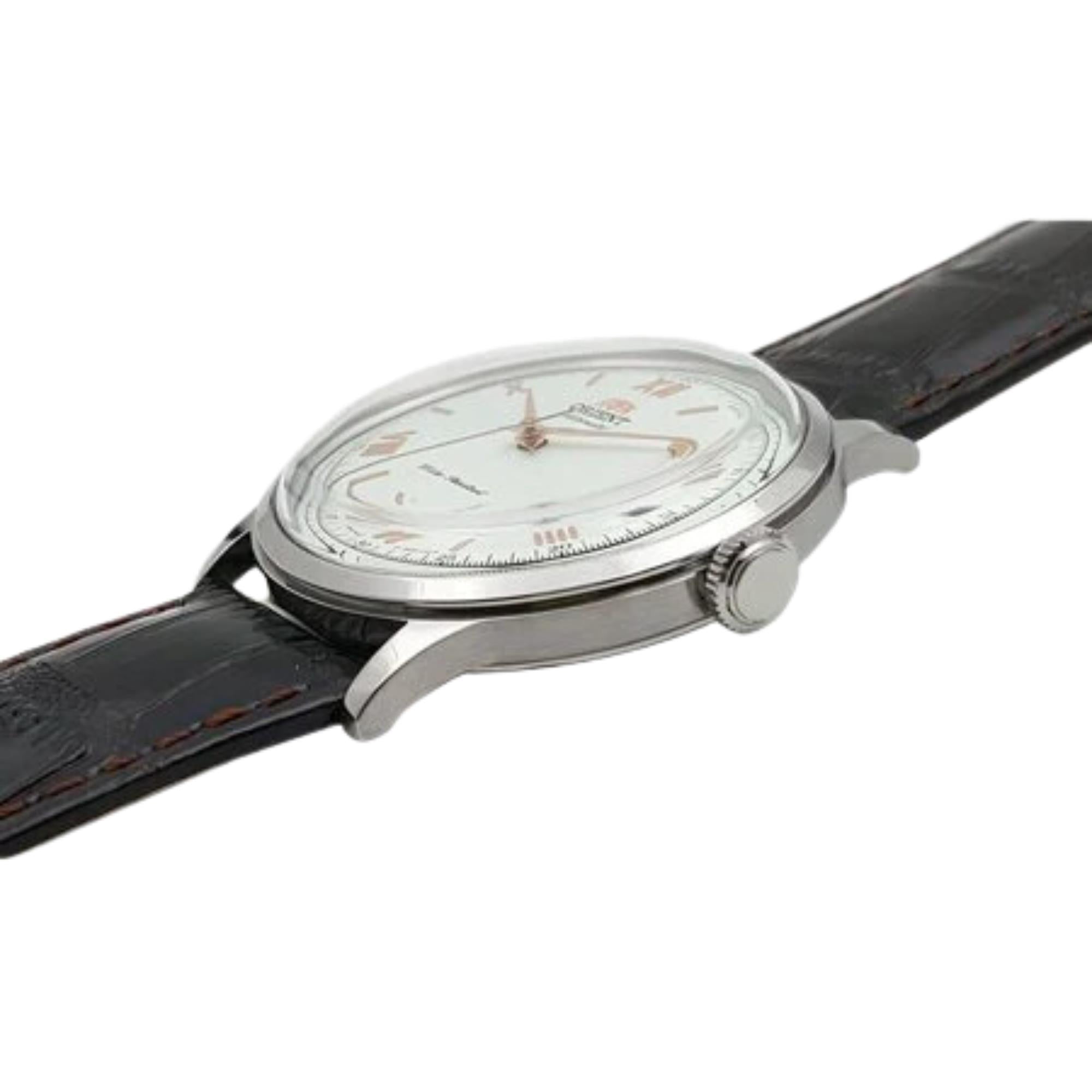 Orient Bambino (40.5mm) Automatic White Dial Black Leather Strap Men’s Watch FAC00008W0