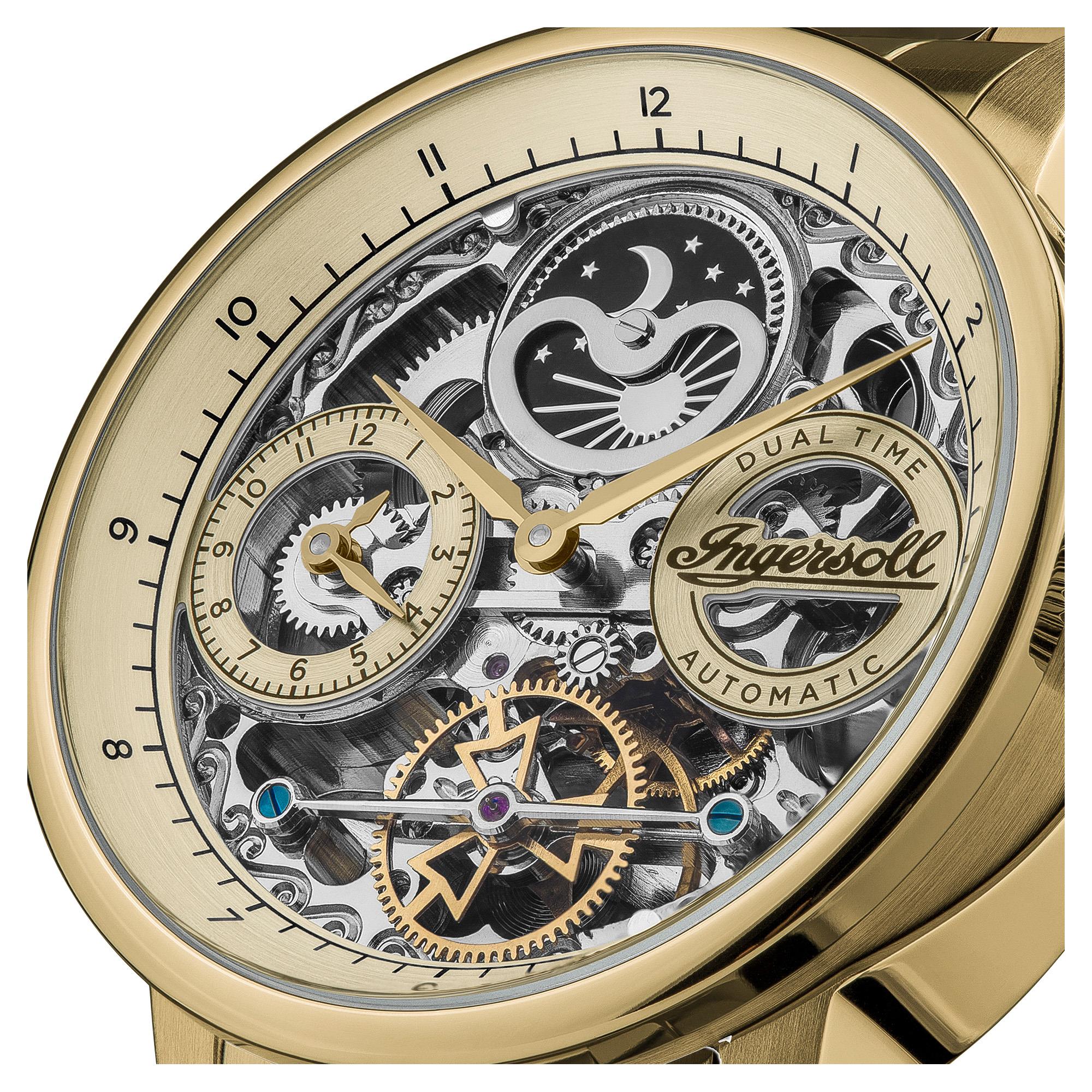 Ingersoll The Jazz Automatic Gold Dial Gold Stainless Steel Bracelet Men's Watch I07711