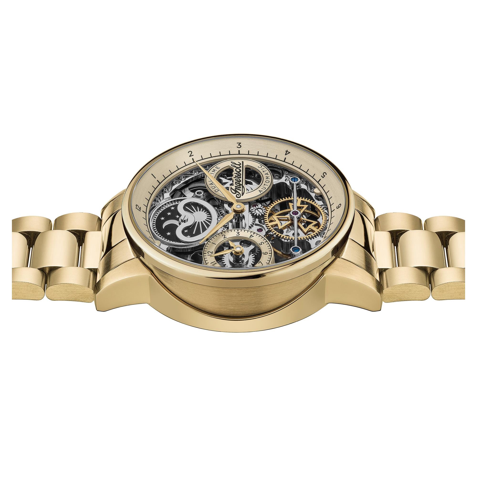 Ingersoll The Jazz Automatic Gold Dial Gold Stainless Steel Bracelet Men's Watch I07711
