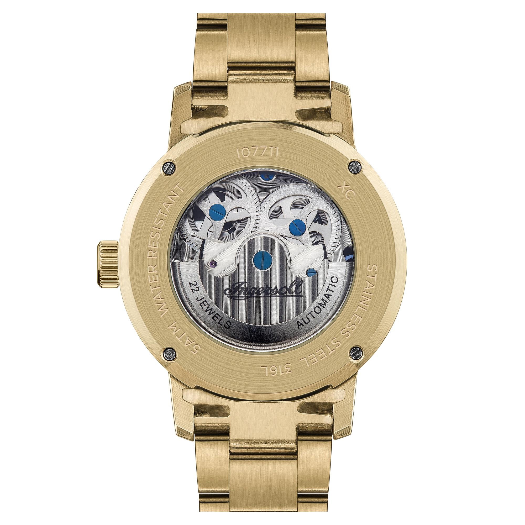 Ingersoll The Jazz Automatic Gold Dial Gold Stainless Steel Bracelet Men's Watch I07711