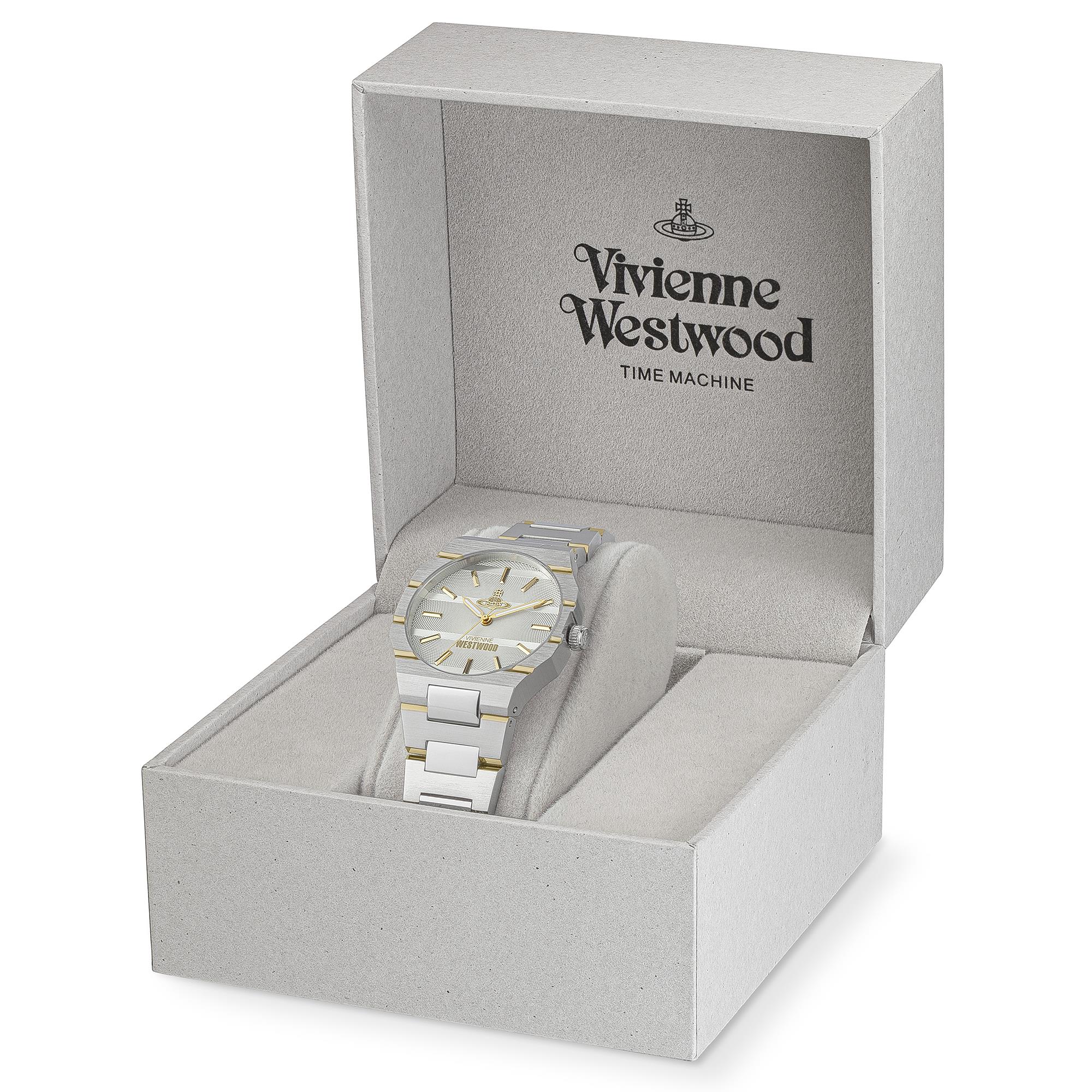 Vivienne Westwood The Bank Quartz Grey Dial Steel Strap Unisex Watch VV294LCGSG