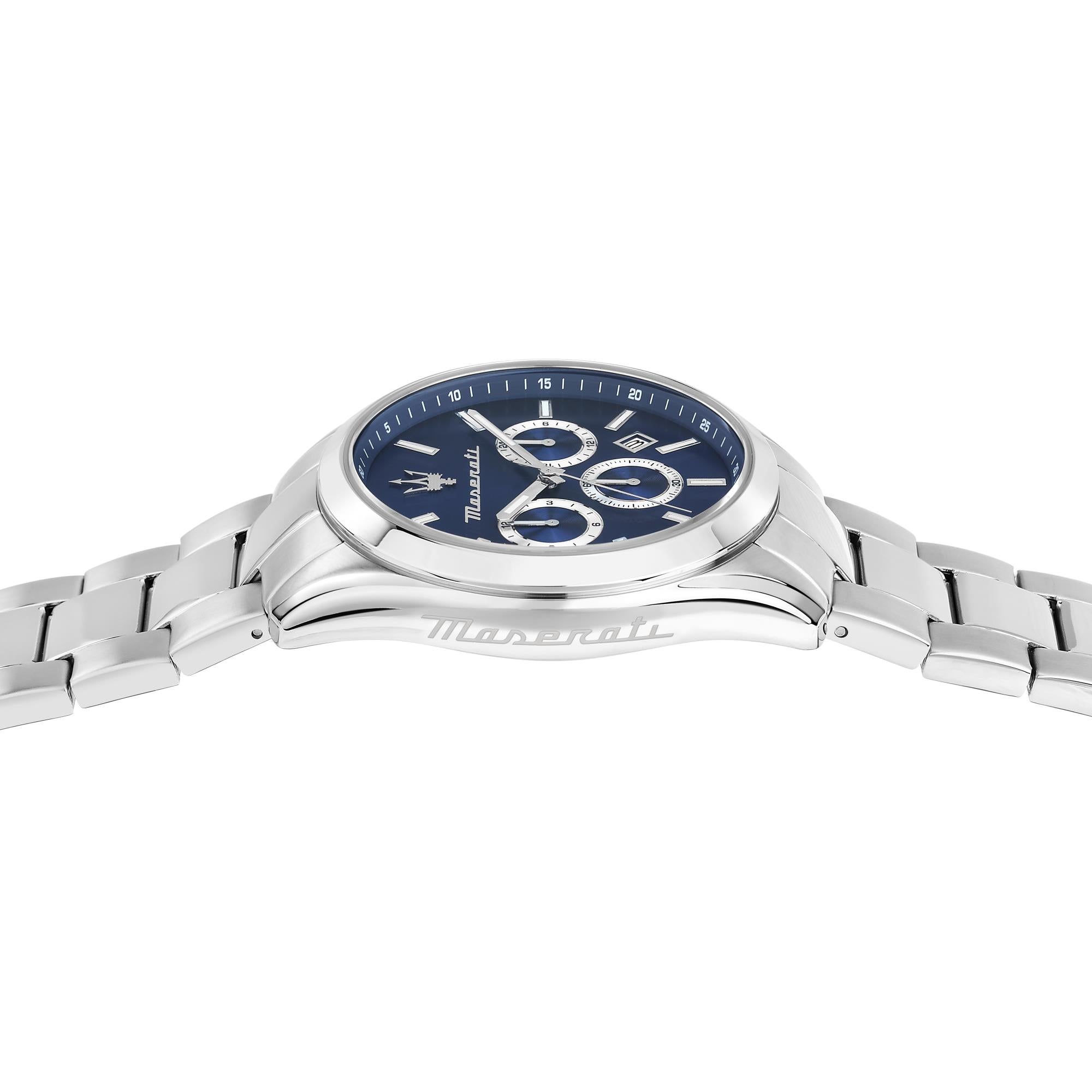 Maserati Attrazione Quartz Blue Chronograph Dial Steel Bracelet Men's Watch R8853151005