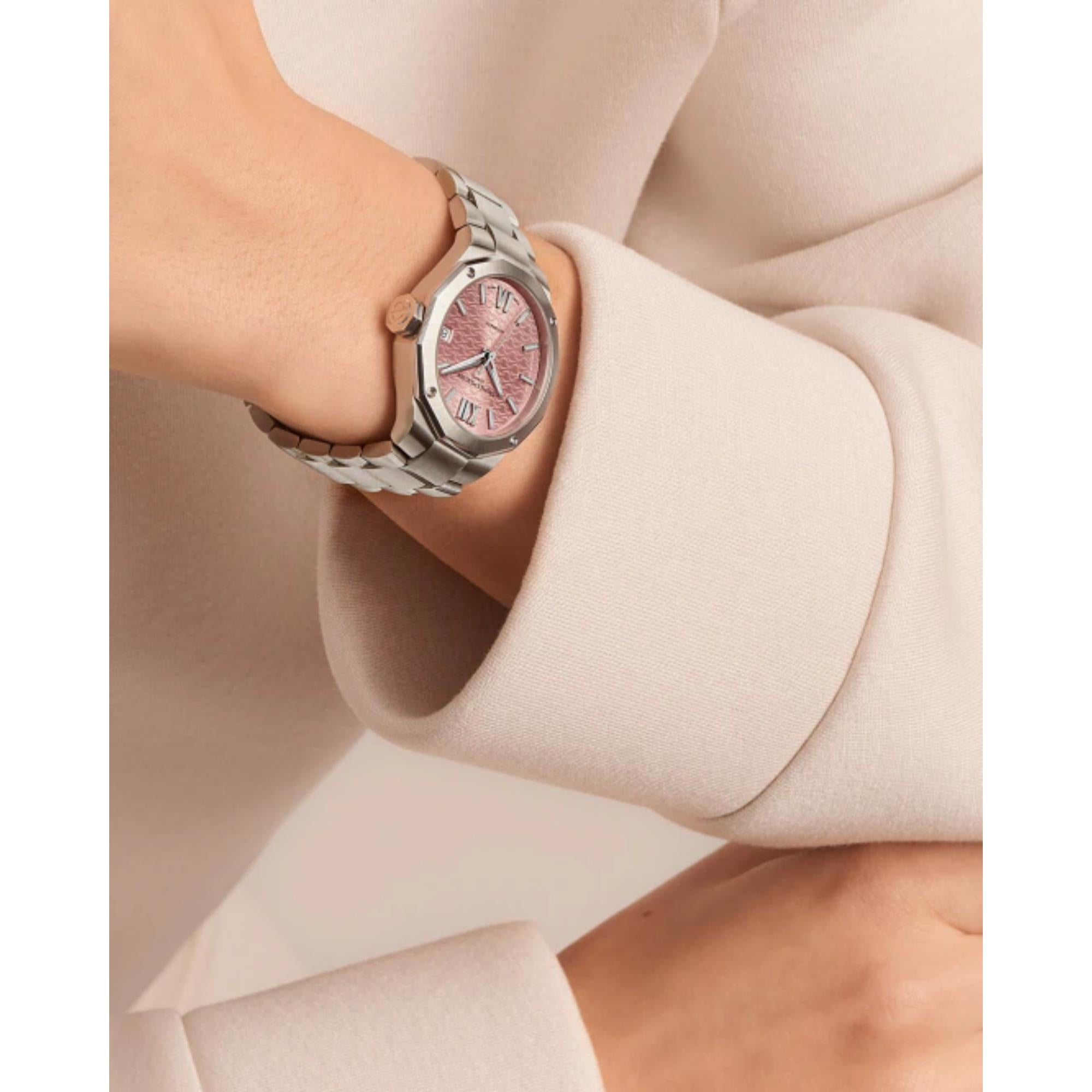 Baume & Mercier Riviera Swiss-made Automatic Pink Dial Stainless Steel Bracelet Ladies Watch BM0A10675