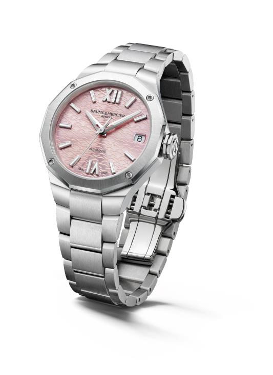 Baume & Mercier Riviera Swiss-made Automatic Pink Dial Stainless Steel Bracelet Ladies Watch BM0A10675