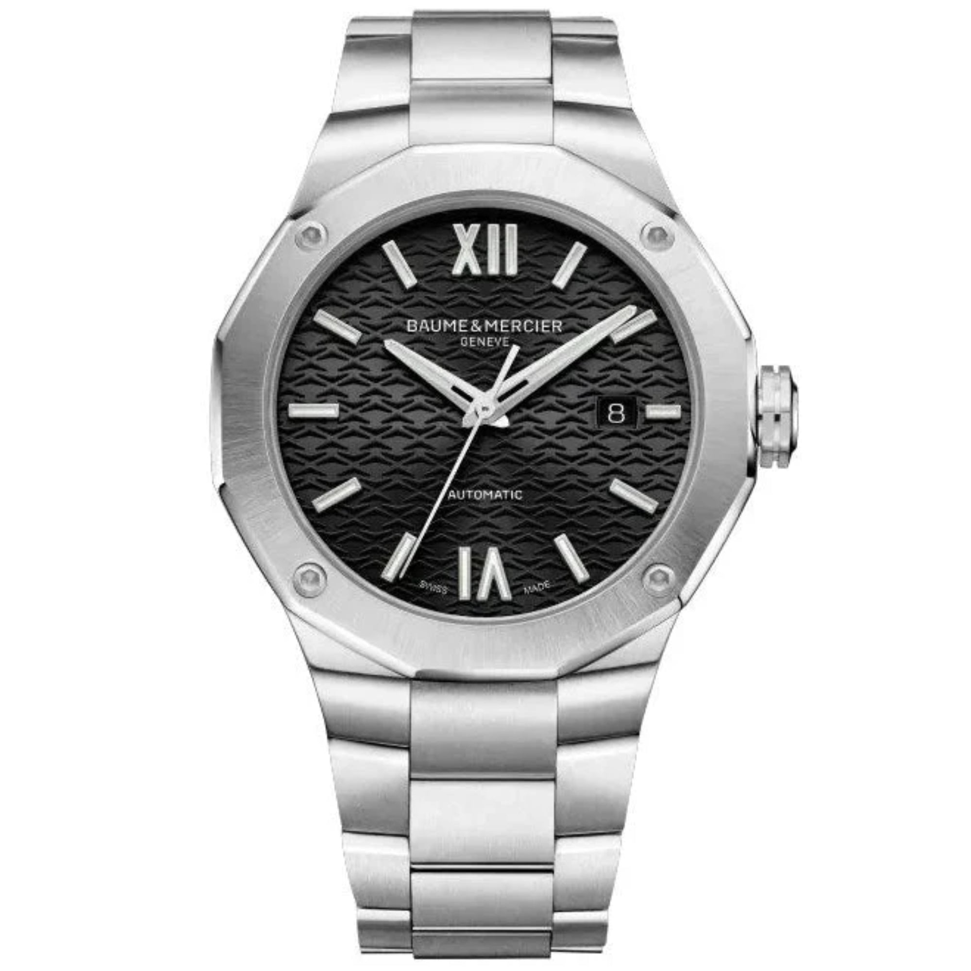 Baume & Mercier Riviera ?Swiss Made" Automatic Black Dial Stainless Steel Bracelet Men?s Watch BM0A10621