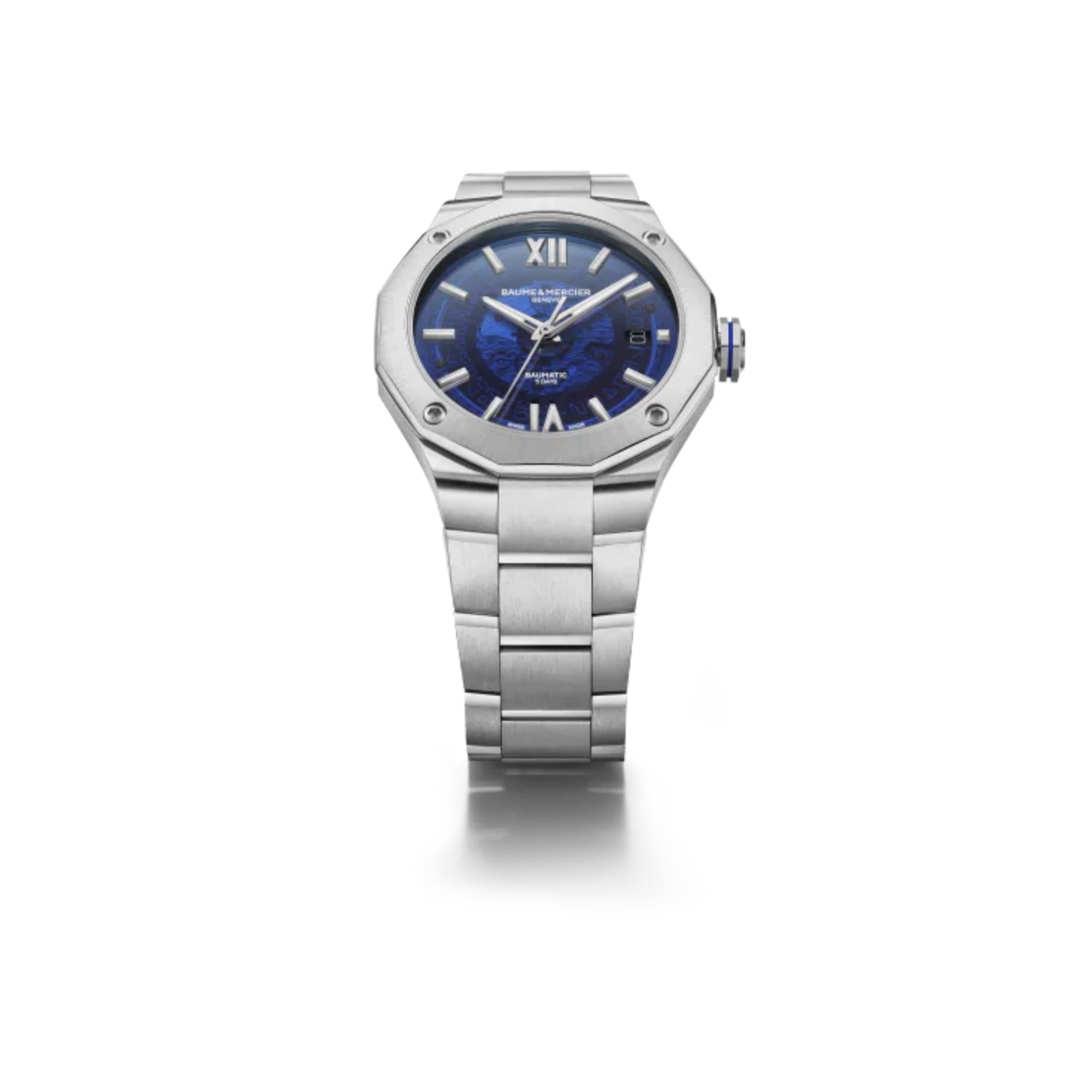 Baume & Mercier Riviera Baumatic Automatic Blue Dial Stainless Steel Bracelet Men’s Watch BM0A10616