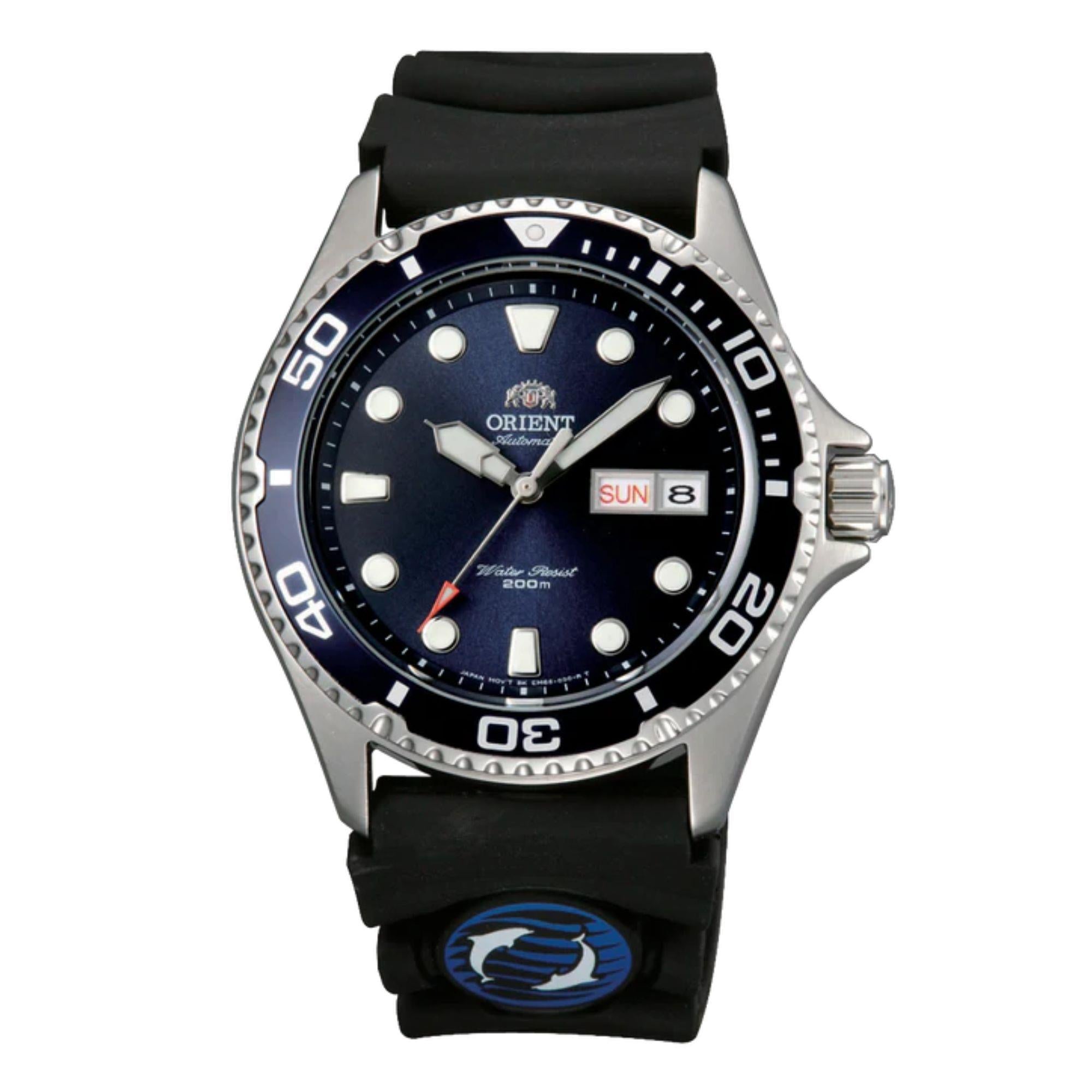 Orient Ray II Automatic Blue Dial Silicone Strap Men’s Watch FAA02008D9