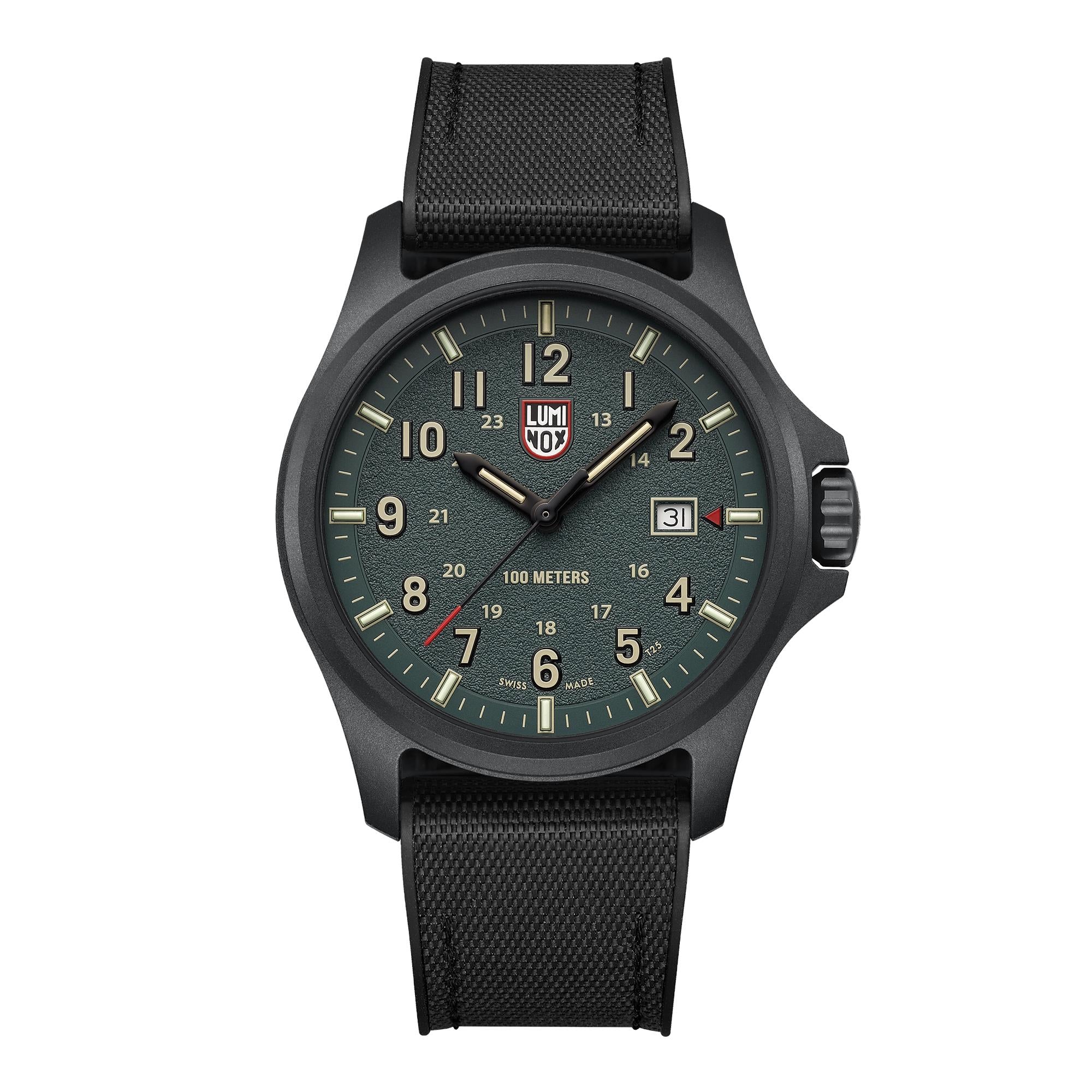 Luminox Atacama Field Quartz 1960 Series Green Dial Rubber Strap Men's Watch XL.1977