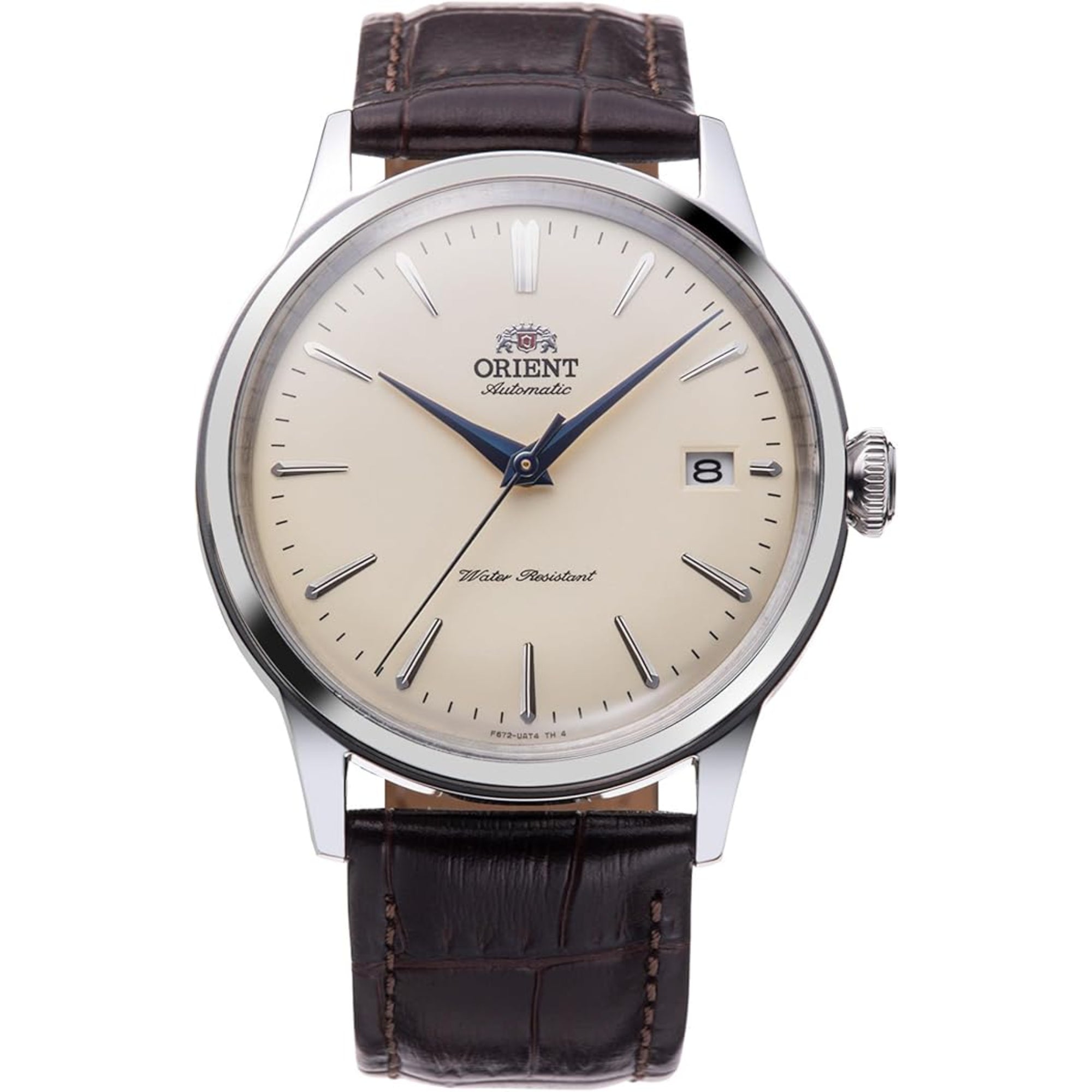Orient Bambino Ex-Display Mechanical Cream Dial Brown Leather Strap Men’s Watch RA-AC0M04Y10B-EX