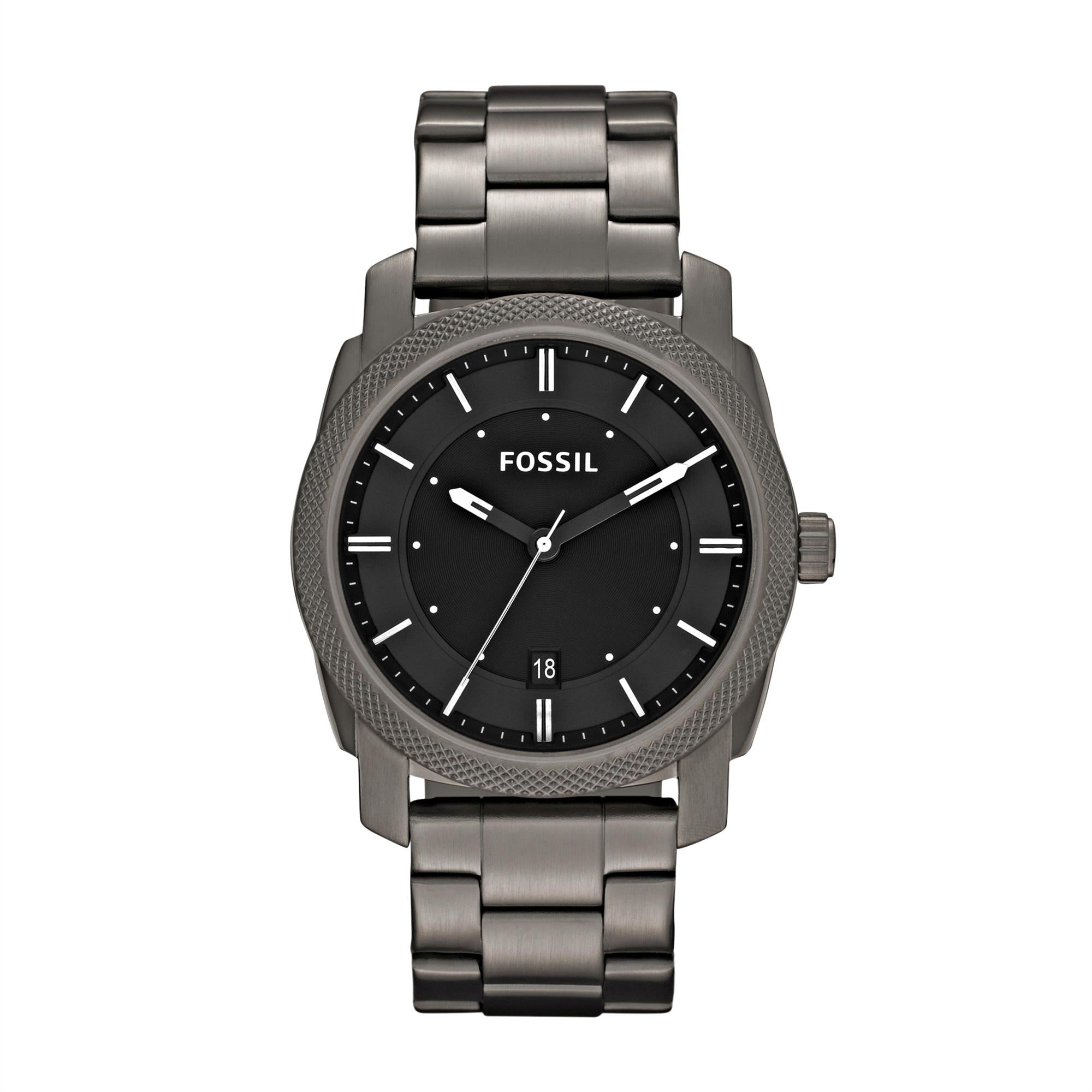 Fossil Machine Smoke Stainless Steel Black Dial Men's Watch FS4774