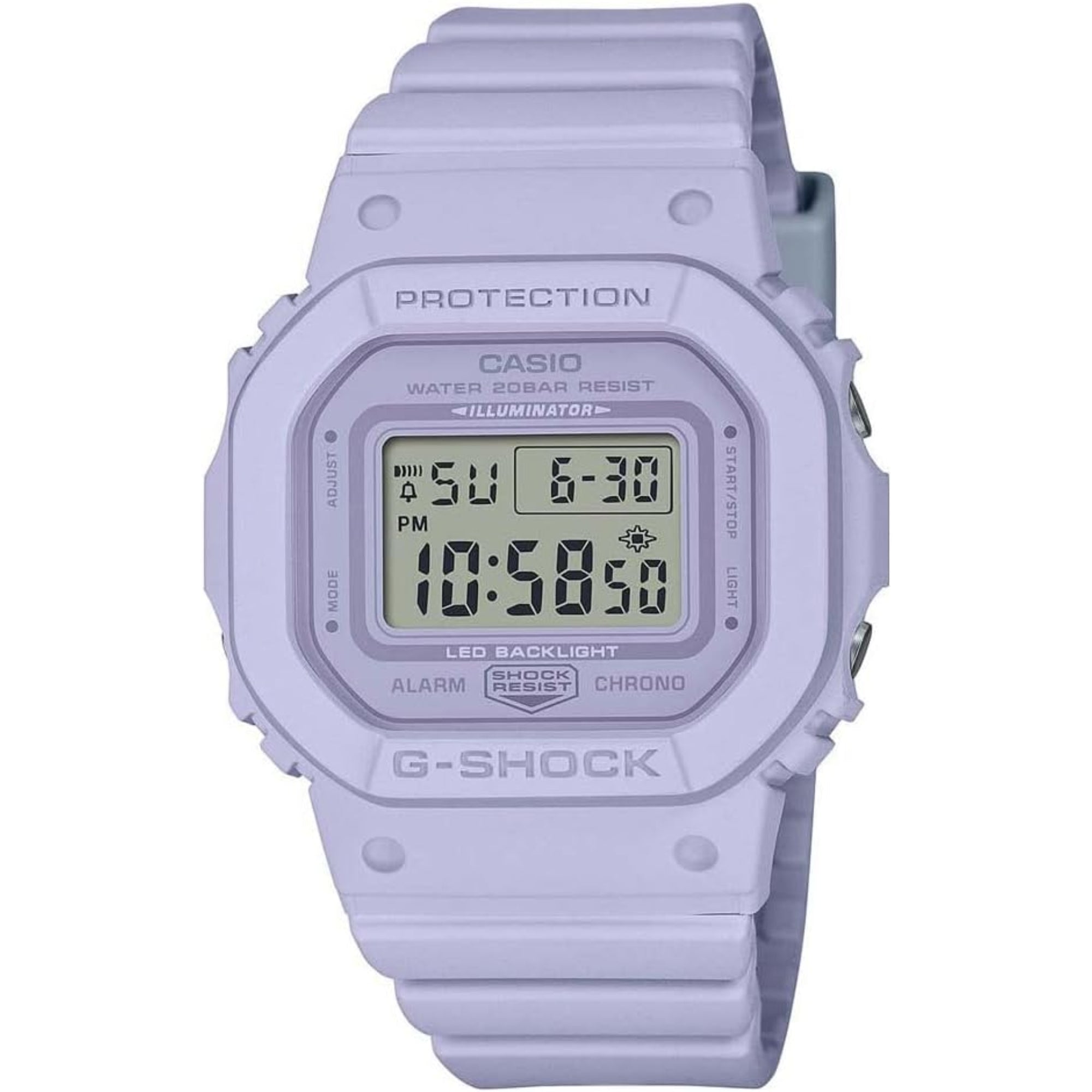 Casio G-Shock Digital Lilac Dial Resin Strap Watch GMD-S5600BA-6ER