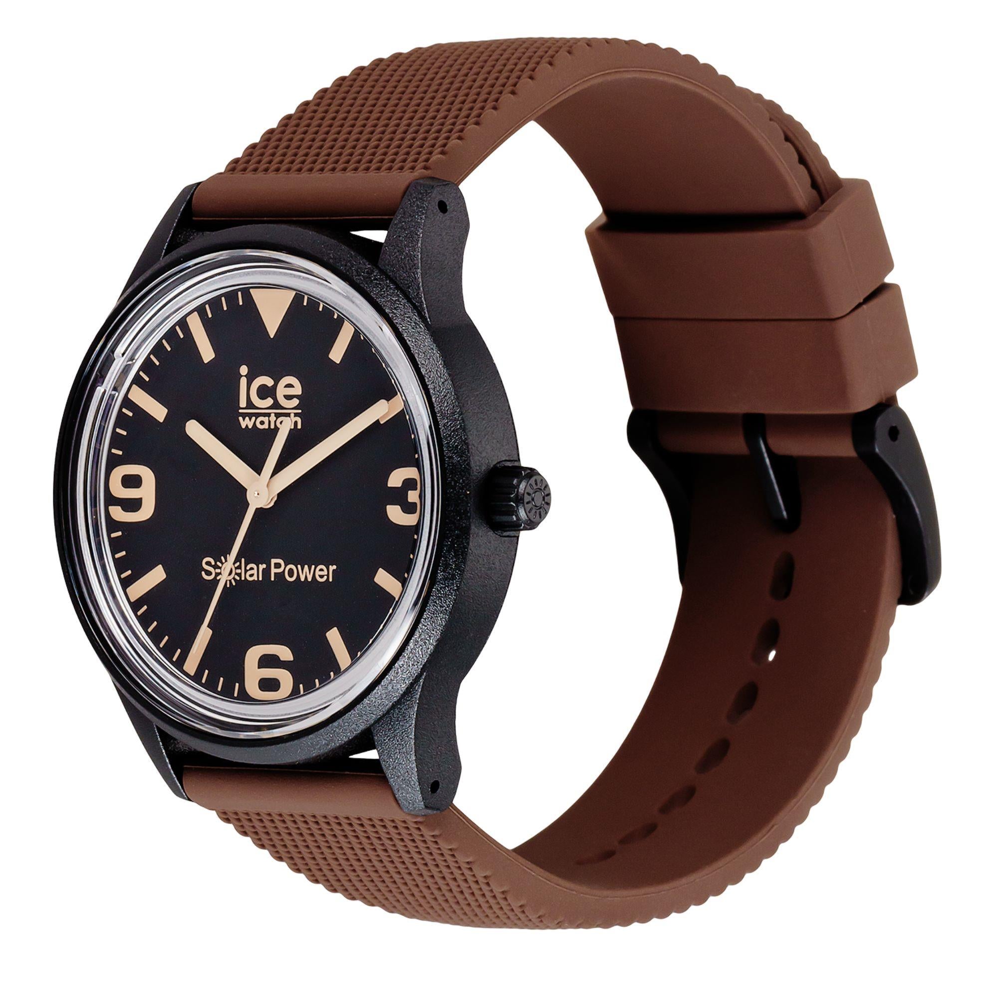 ICE Watch ICE Solar Power Casual Brown Black Dial Rubber Strap Watch 020607