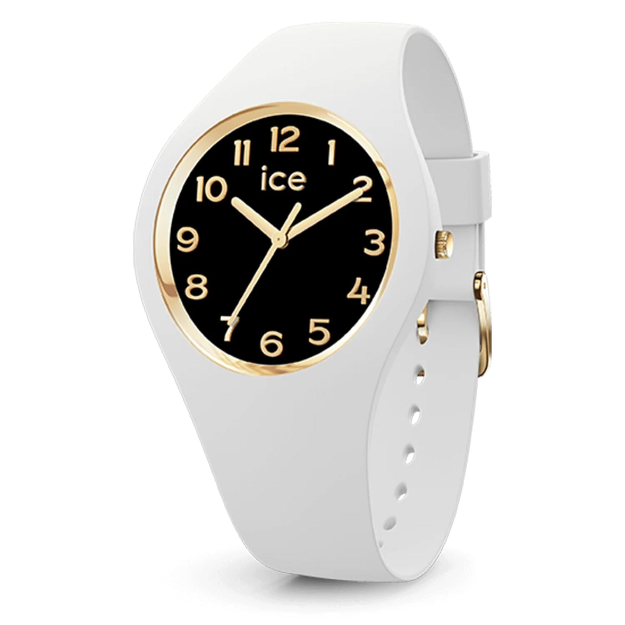 ICE Glam White & Black 3H Silicone Strap Analog Women’s Watch S37 022586