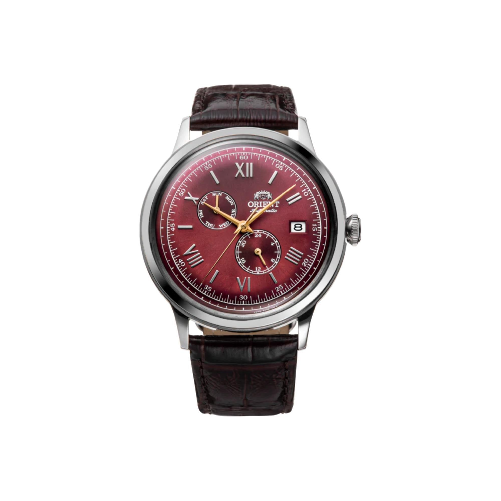 Orient Bambino Version 8 Automatic  with Leather Strap Red Dial Men’s Watch RA-AK0705R30B